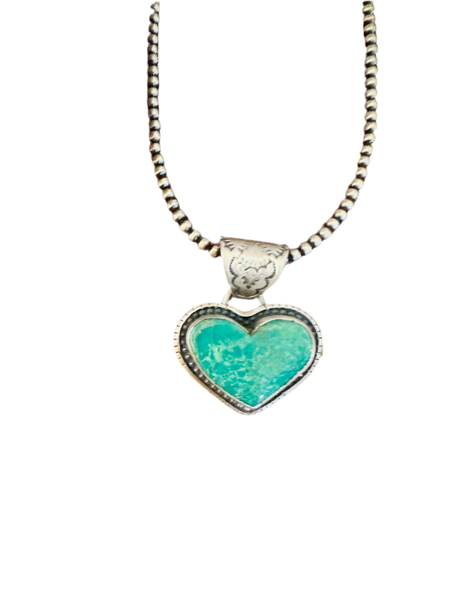 Handmade Turquoise & Sterling Silver Heart Pendant