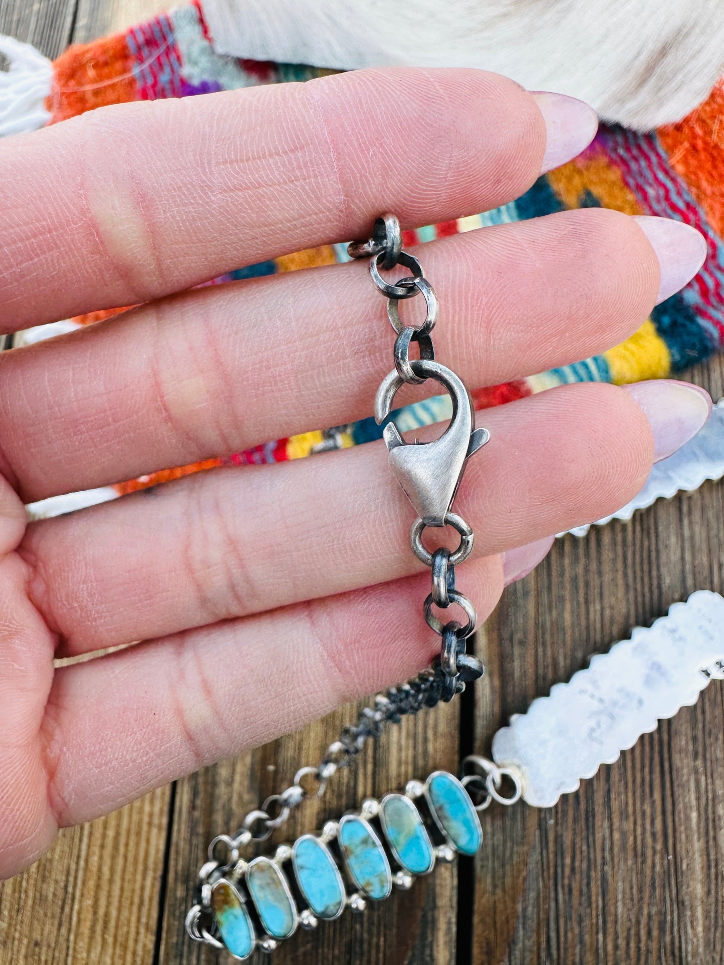 Handcrafted Turquoise & Sterling Silver Necklace by Jacqueline Silver