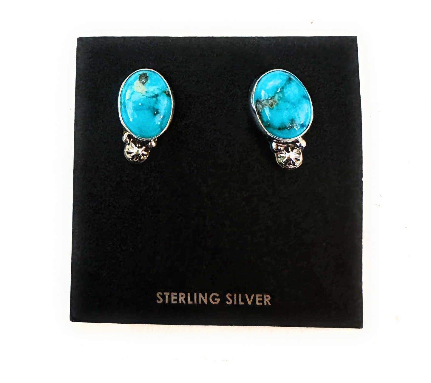 Sterling Silver & Morenci Turquoise Stud Post Earrings