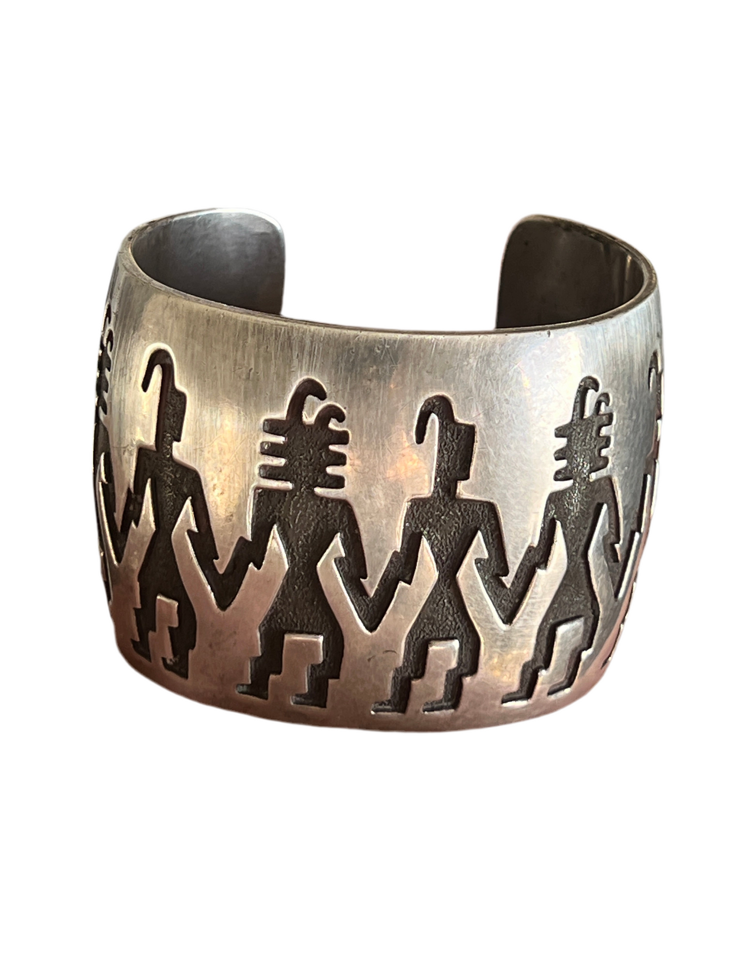 Handcrafted Vintage Sterling Silver Petroglyph Cuff