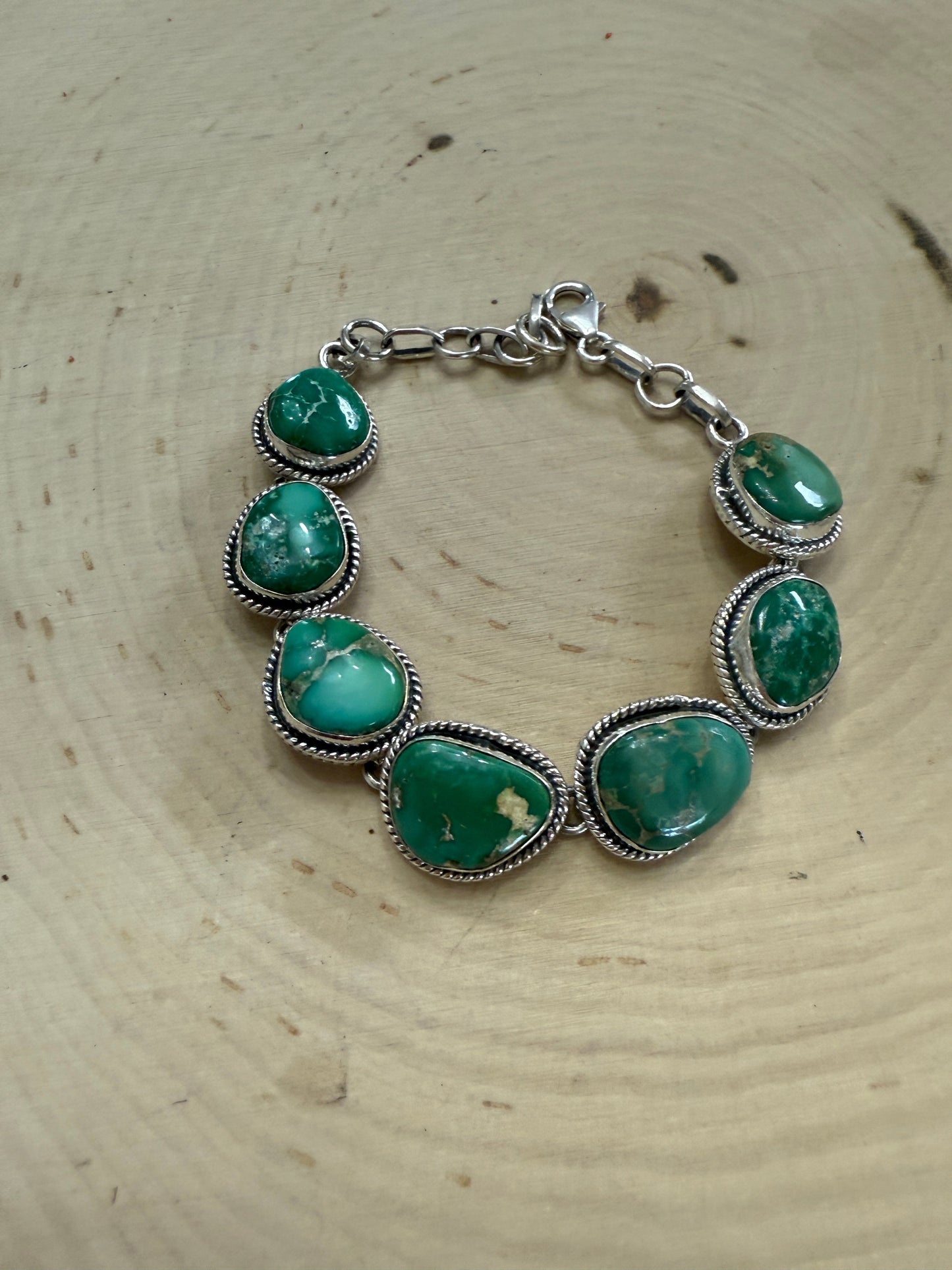 Handmade Sonoran Turquoise & Sterling Silver Link Bracelet
