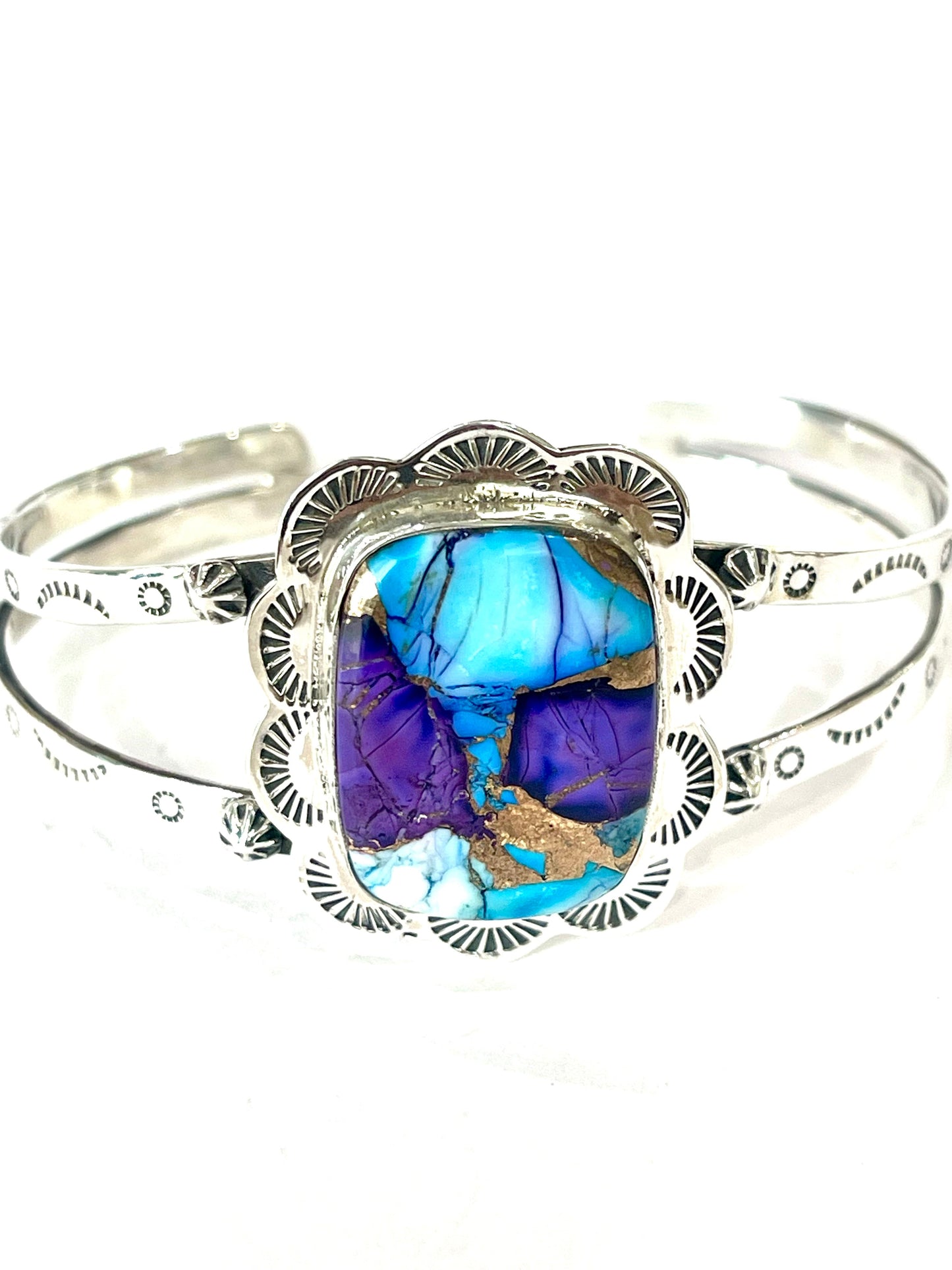Handmade Purple Dream Mojave & Sterling Silver Cuff Bracelet