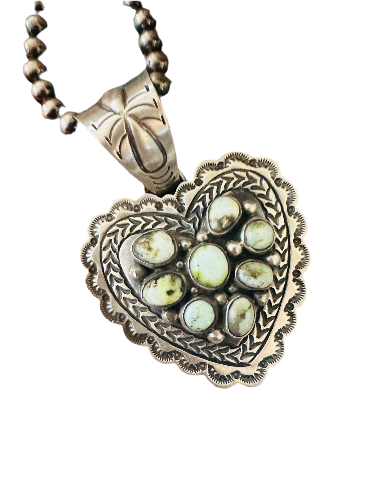 Handcrafted Palomino Turquoise & Sterling Silver Heart Pendant