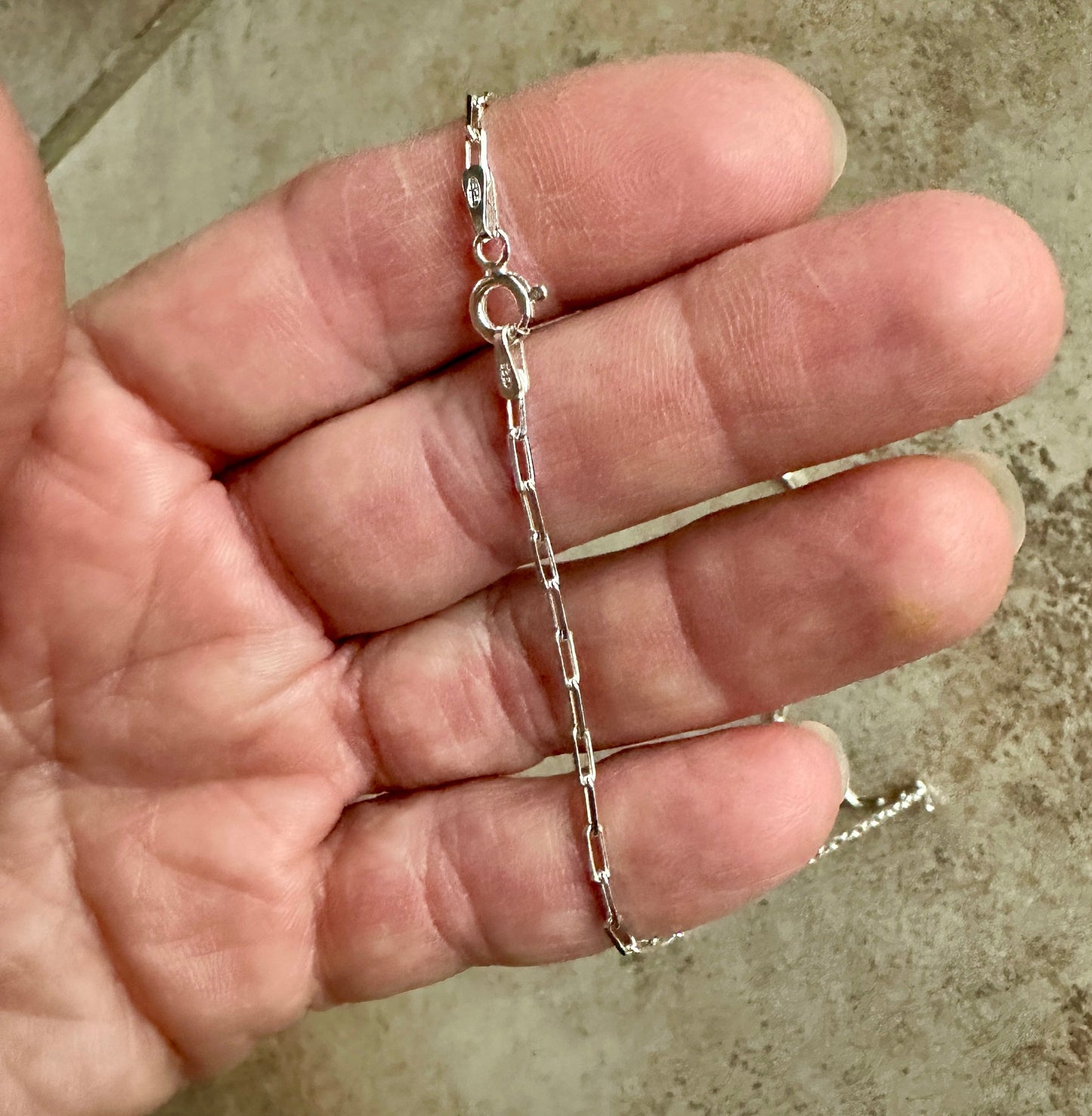 Figaro Sterling Silver Chain Necklace 16”