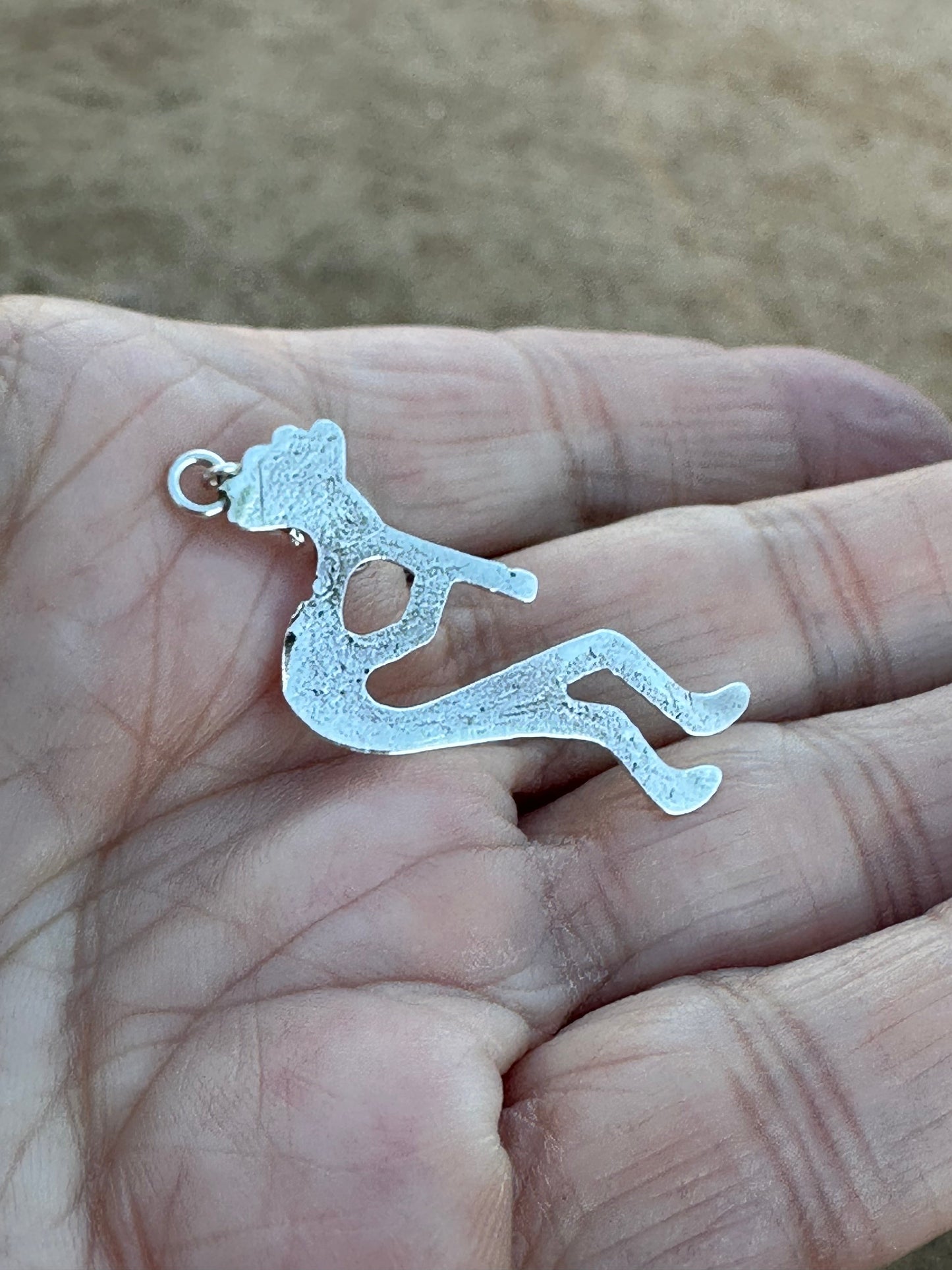 Handcrafted Sterling Silver Turquoise Flute Dancer Charm