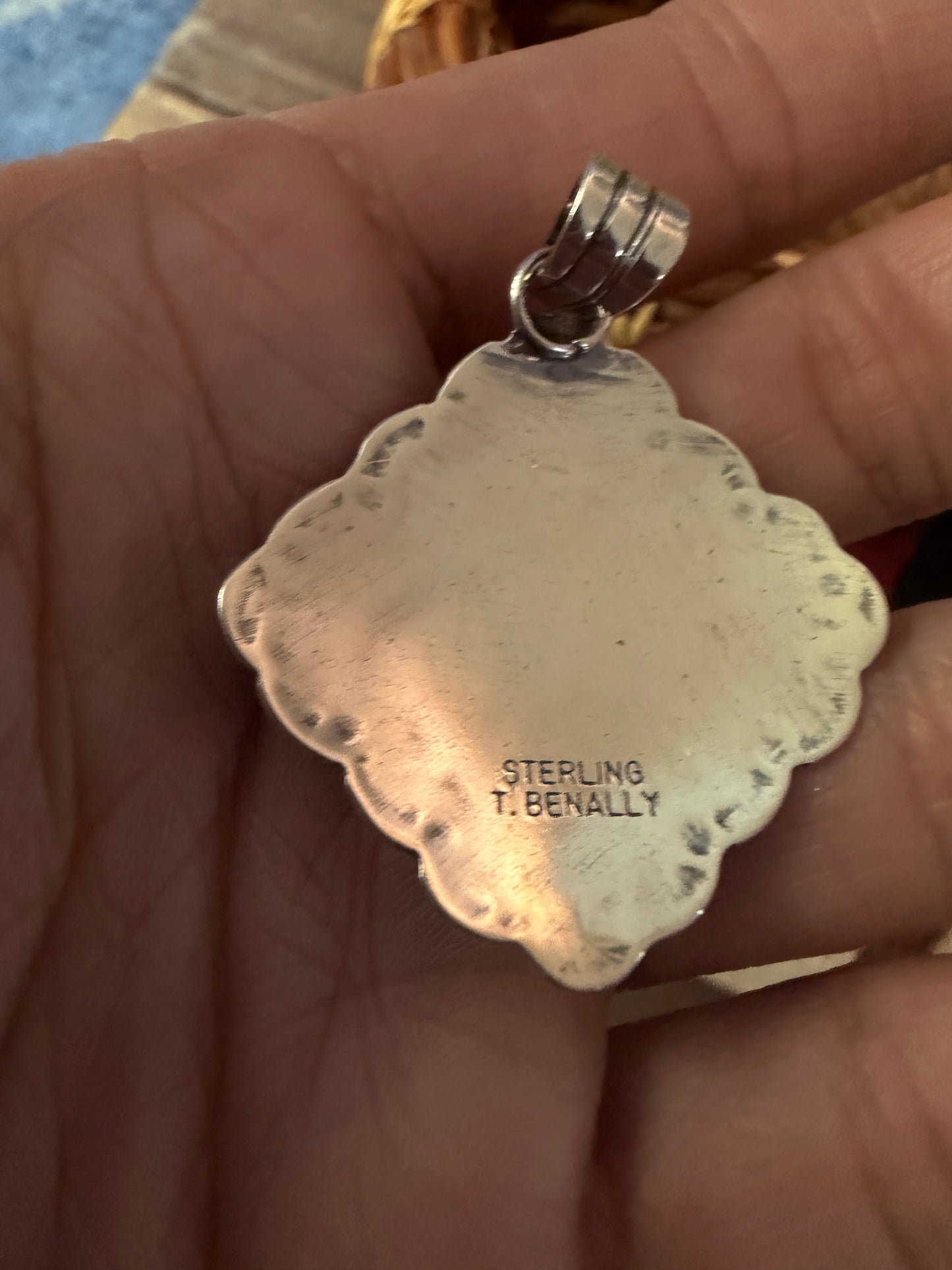 Handcrafted Sterling Silver and Multi Stone Cluster Bear Pendant by Tina Benally