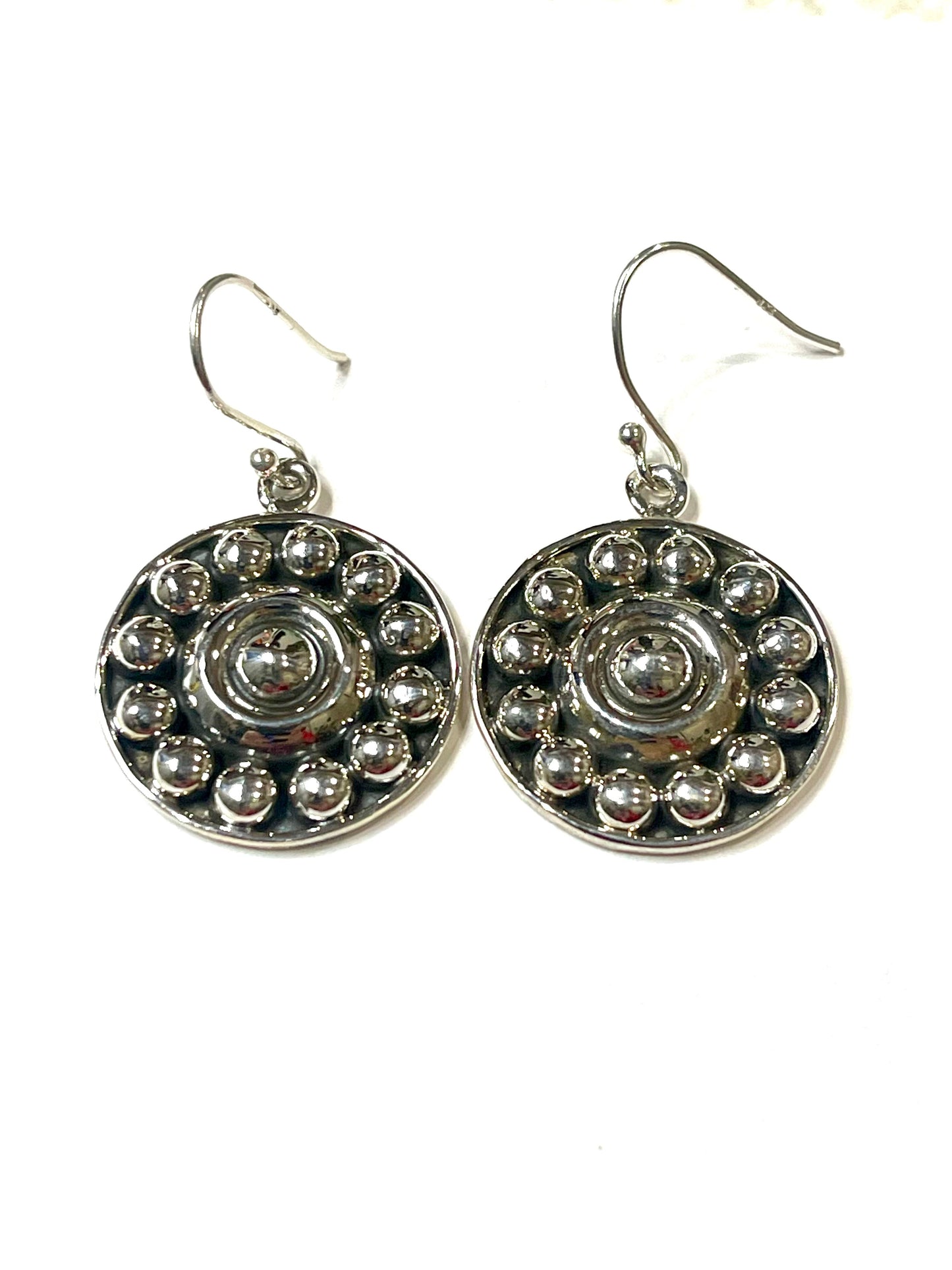 Handmade Sterling Silver Ball Dangle Earrings