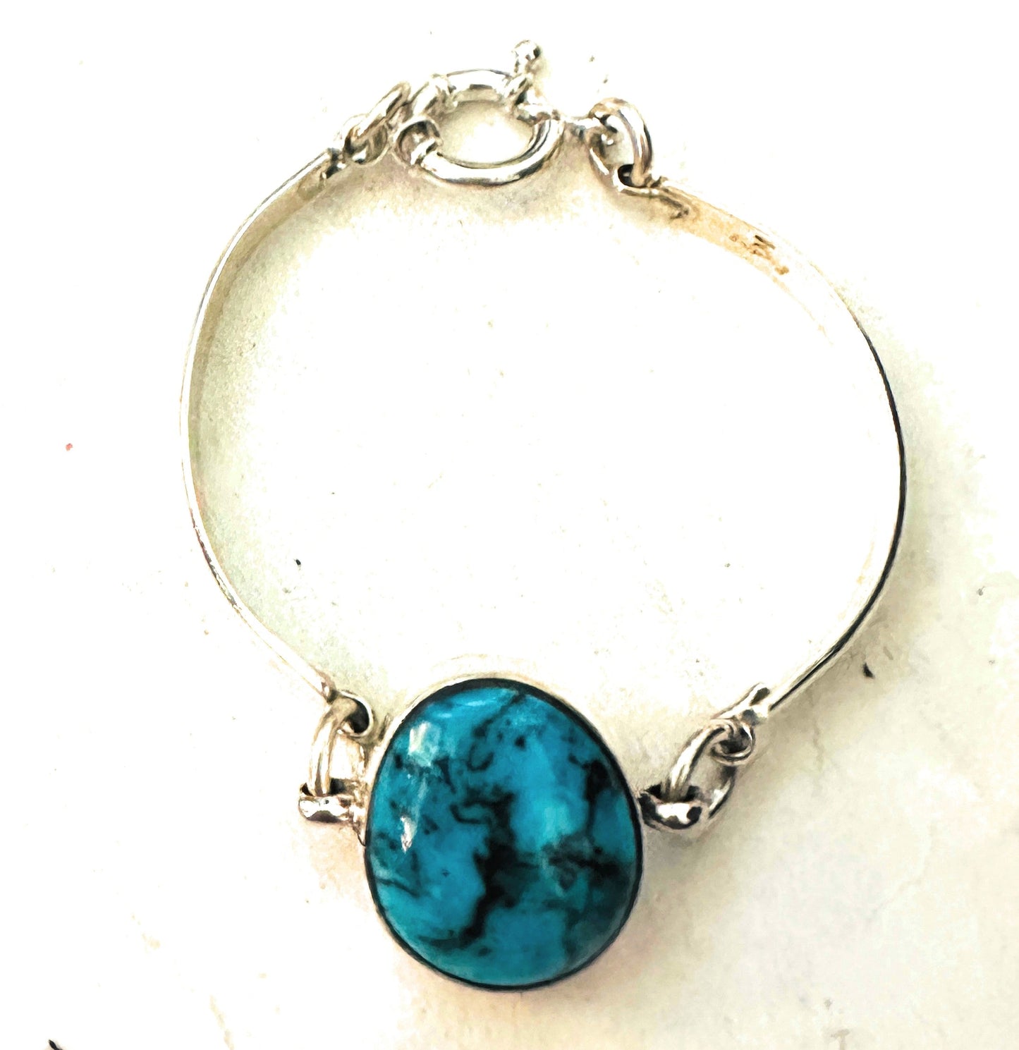 Handcrafted Turquoise & Sterling Silver Floating Link Bracelet
