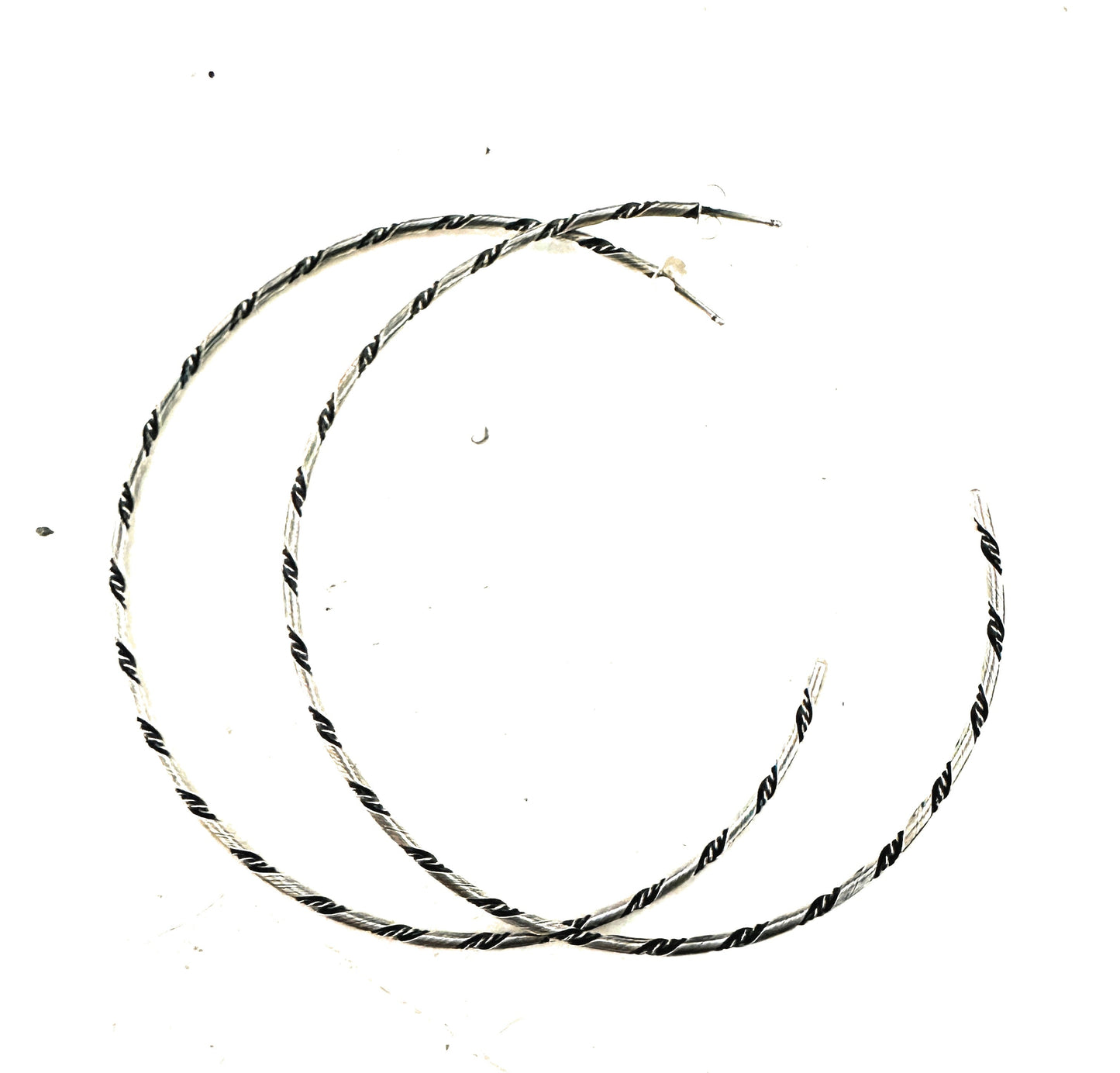 Handcrafted Twisted Sterling Silver Hoop Earrings