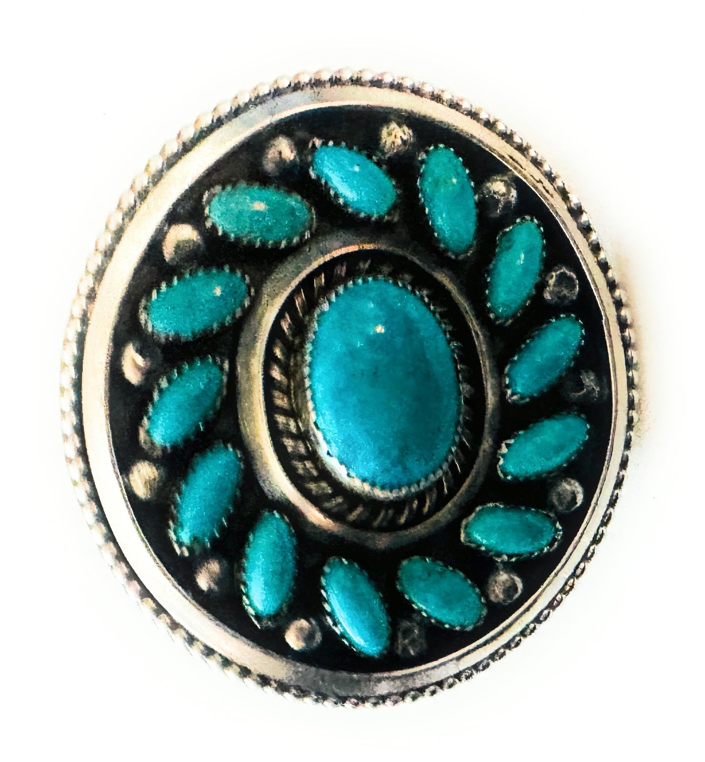 Handcrafted Sterling Silver & Kingman Turquoise Adjustable Ring