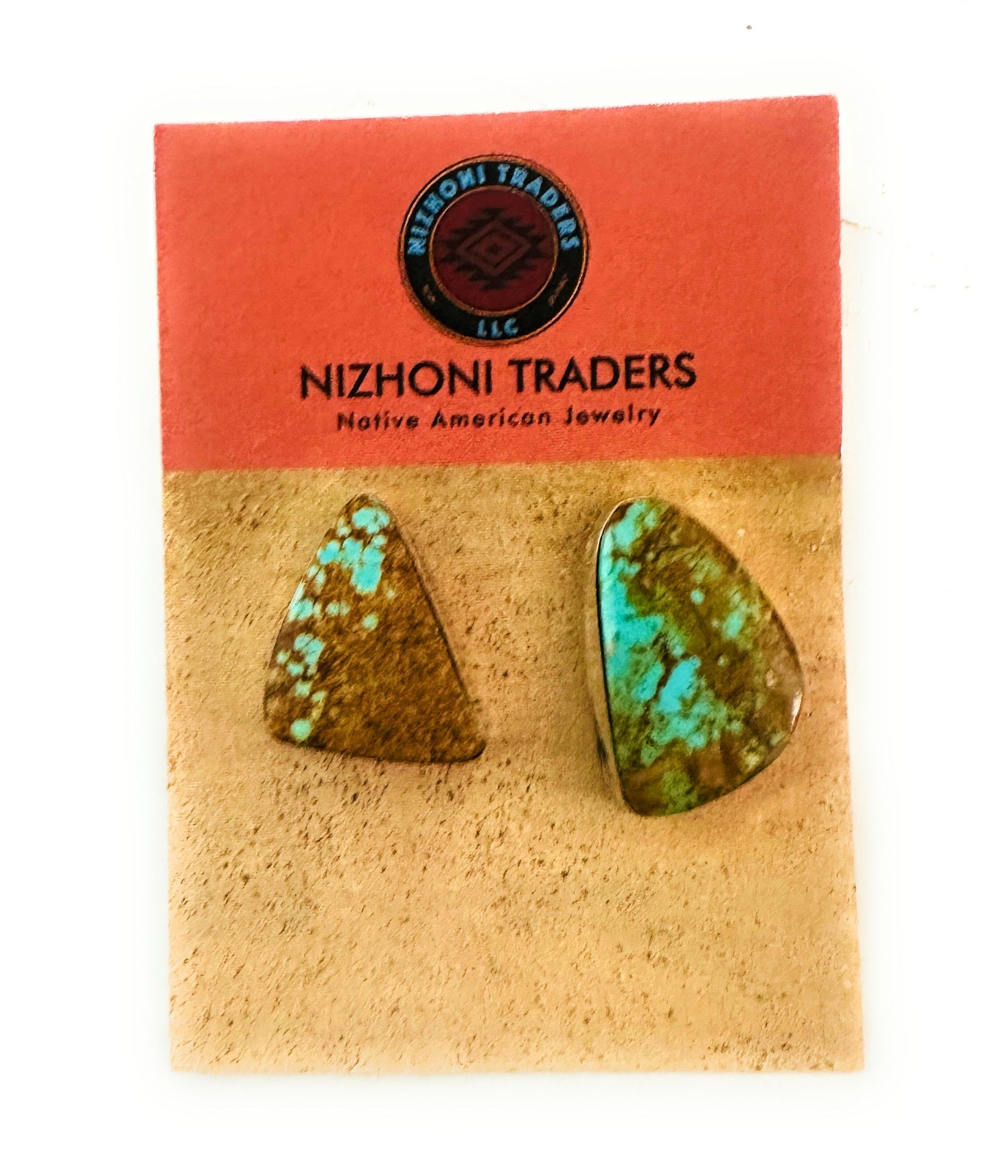 Handcrafted Number 8 Turquoise & Sterling Silver Post Earrings