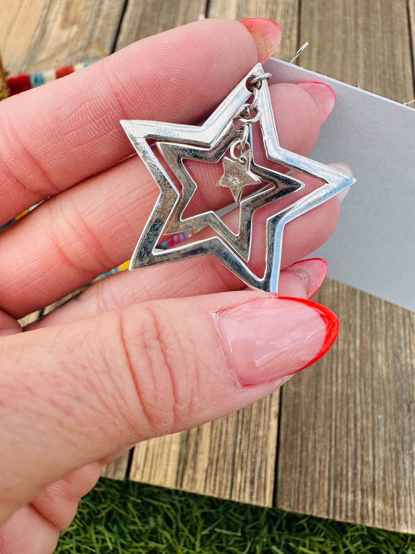 Handcrafted Sterling Silver Star Dangle Earrings
