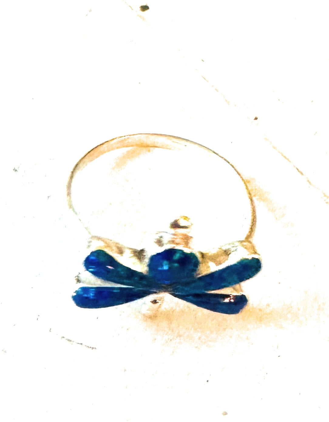 Handcrafted Sterling Silver & Blue Opal Dragonfly Ring