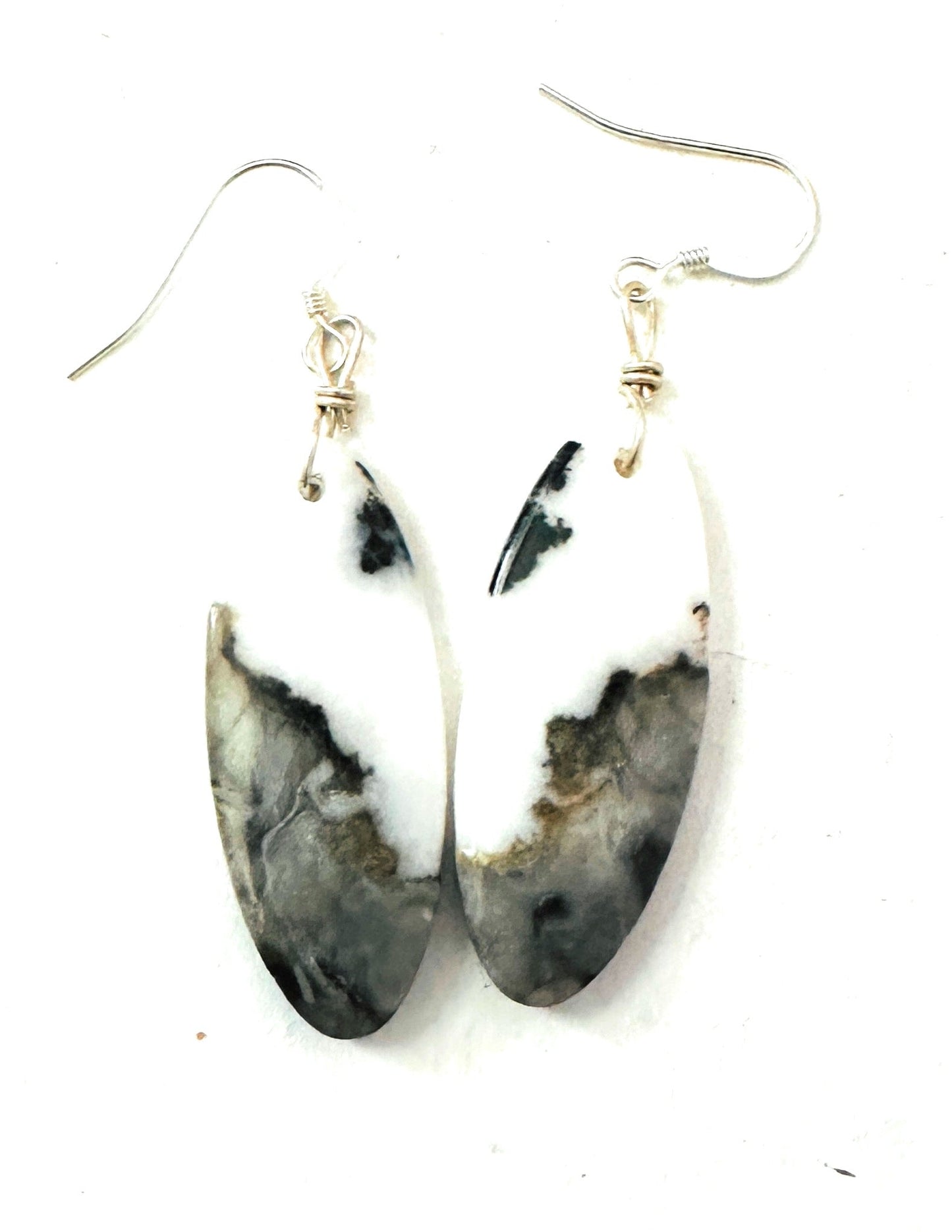 Handcrafted Sterling Silver & Zebra Jasper Slab Dangle Earrings