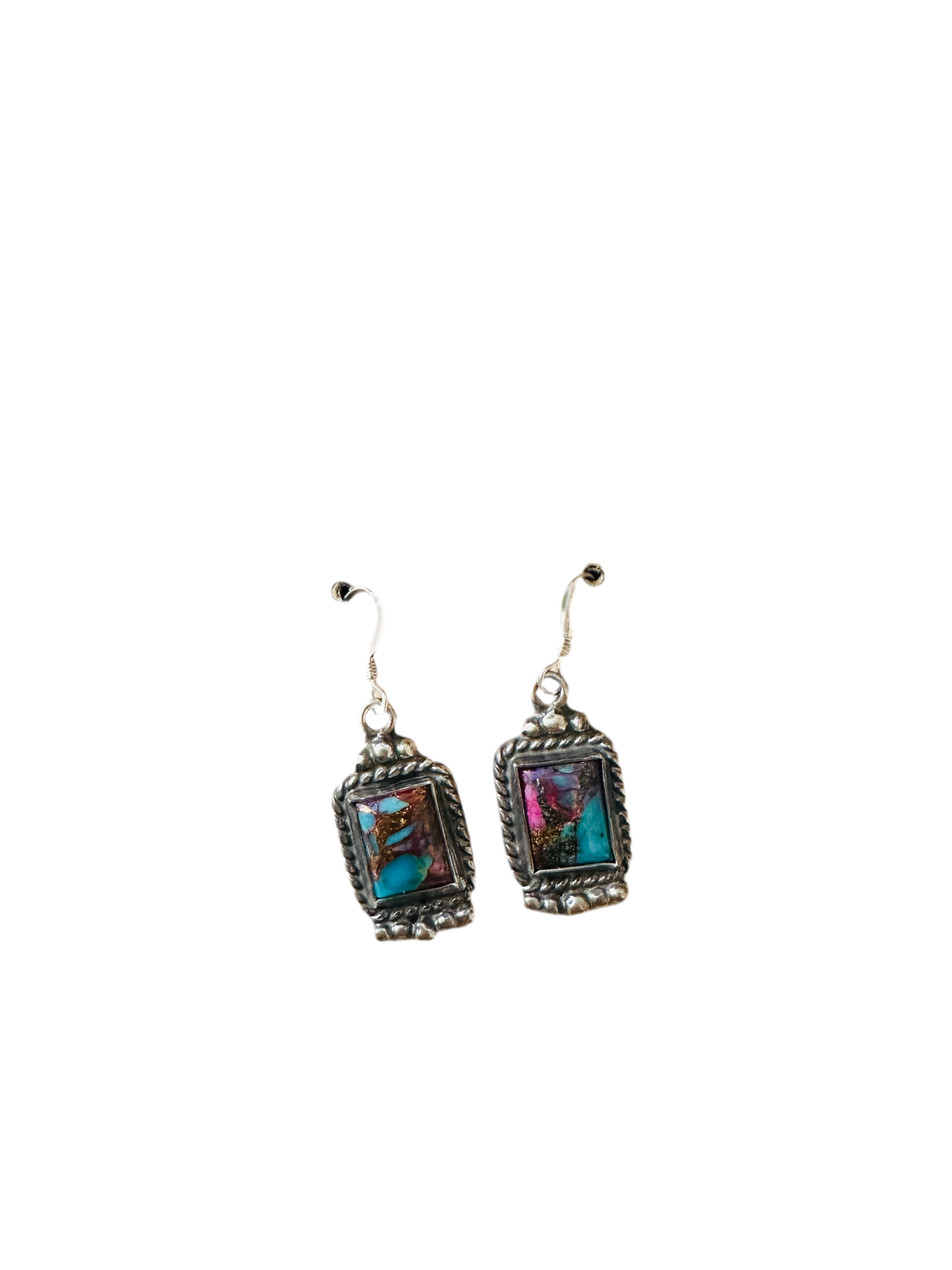 Handcrafted Sterling Silver & Pink Dream Mojave Dangle Earrings