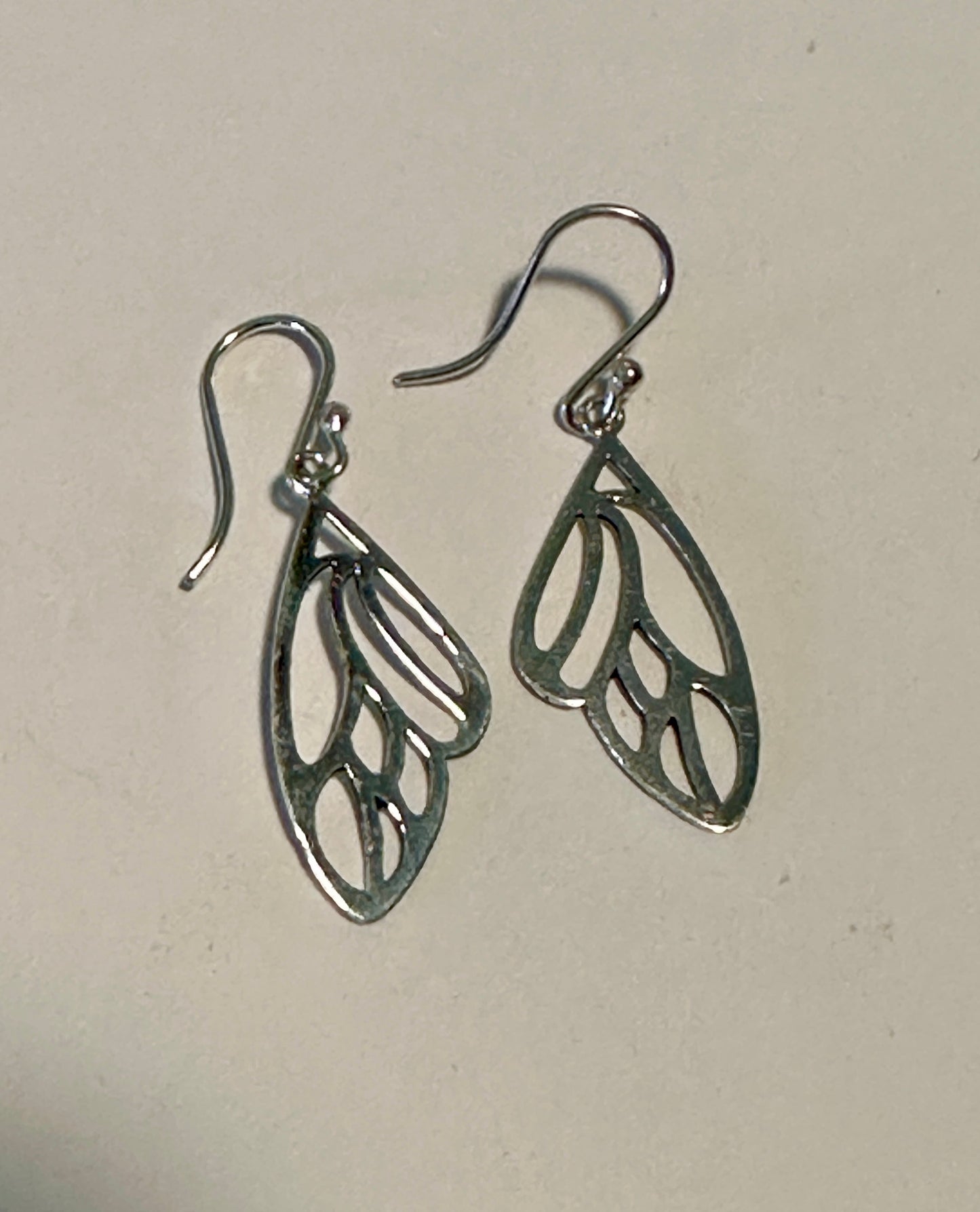 Small Butterfly Wing Sterling Silver Earrings