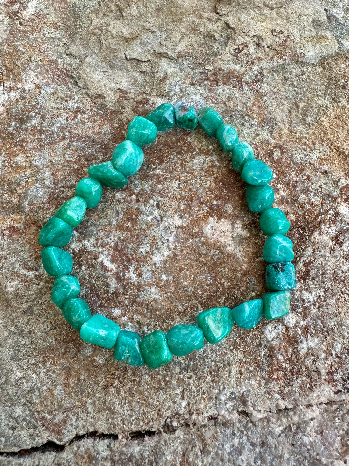 Green Amazonite Nugget Stretch Bracelet