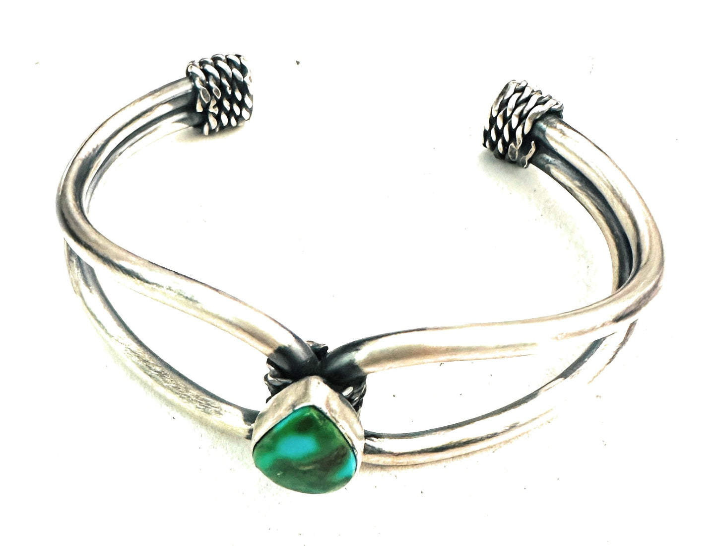 Handcrafted Sonoran Gold Turquoise & Sterling Silver Cuff Bracelet