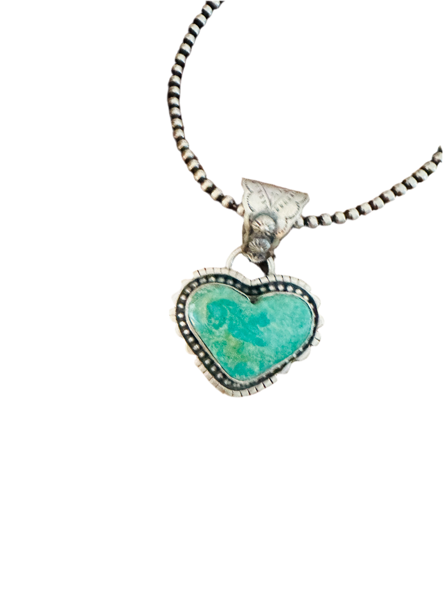 Handmade Turquoise & Sterling Silver Heart Pendant