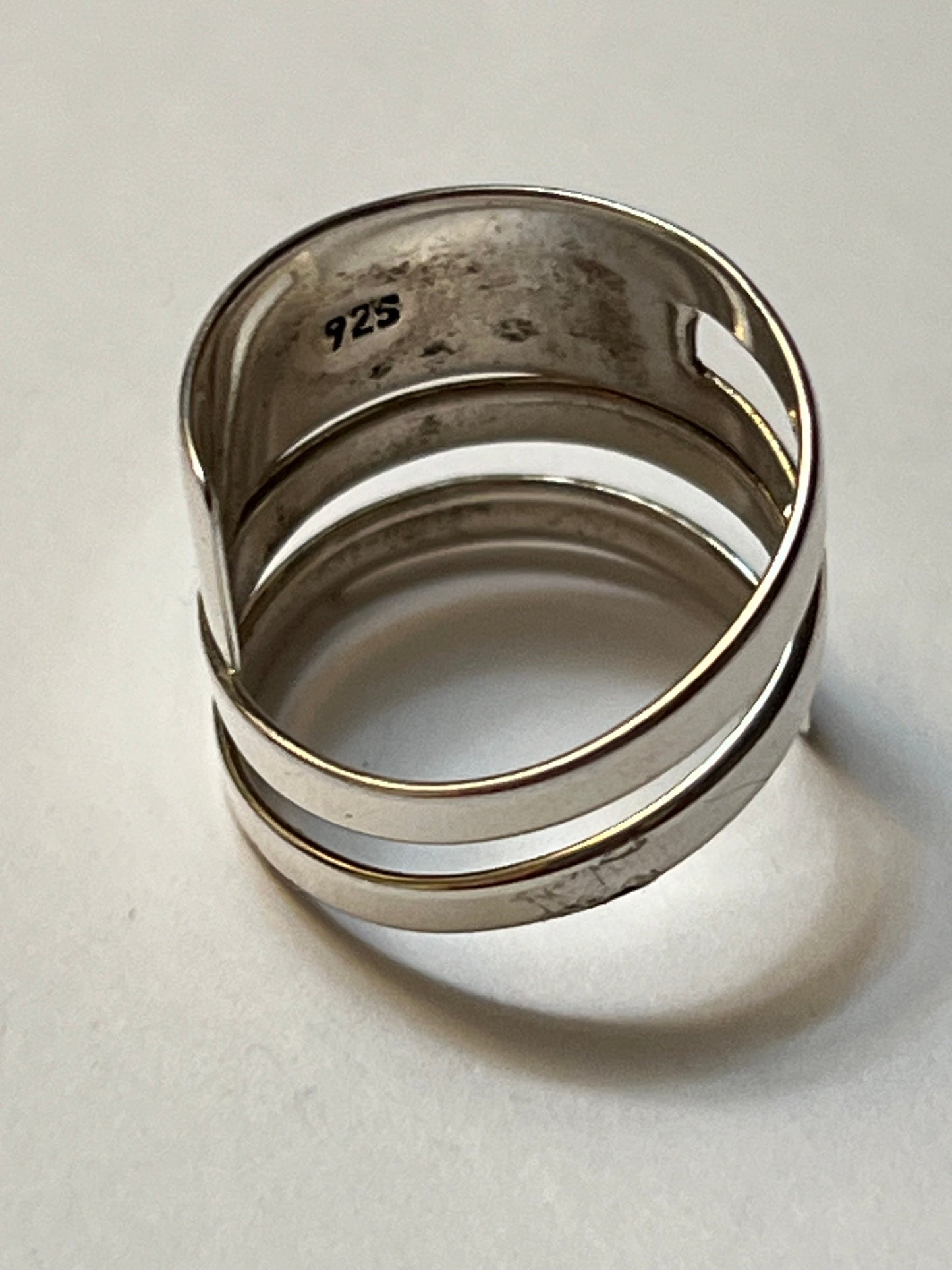 Fold Over Sterling Silver Ring w/ Channel