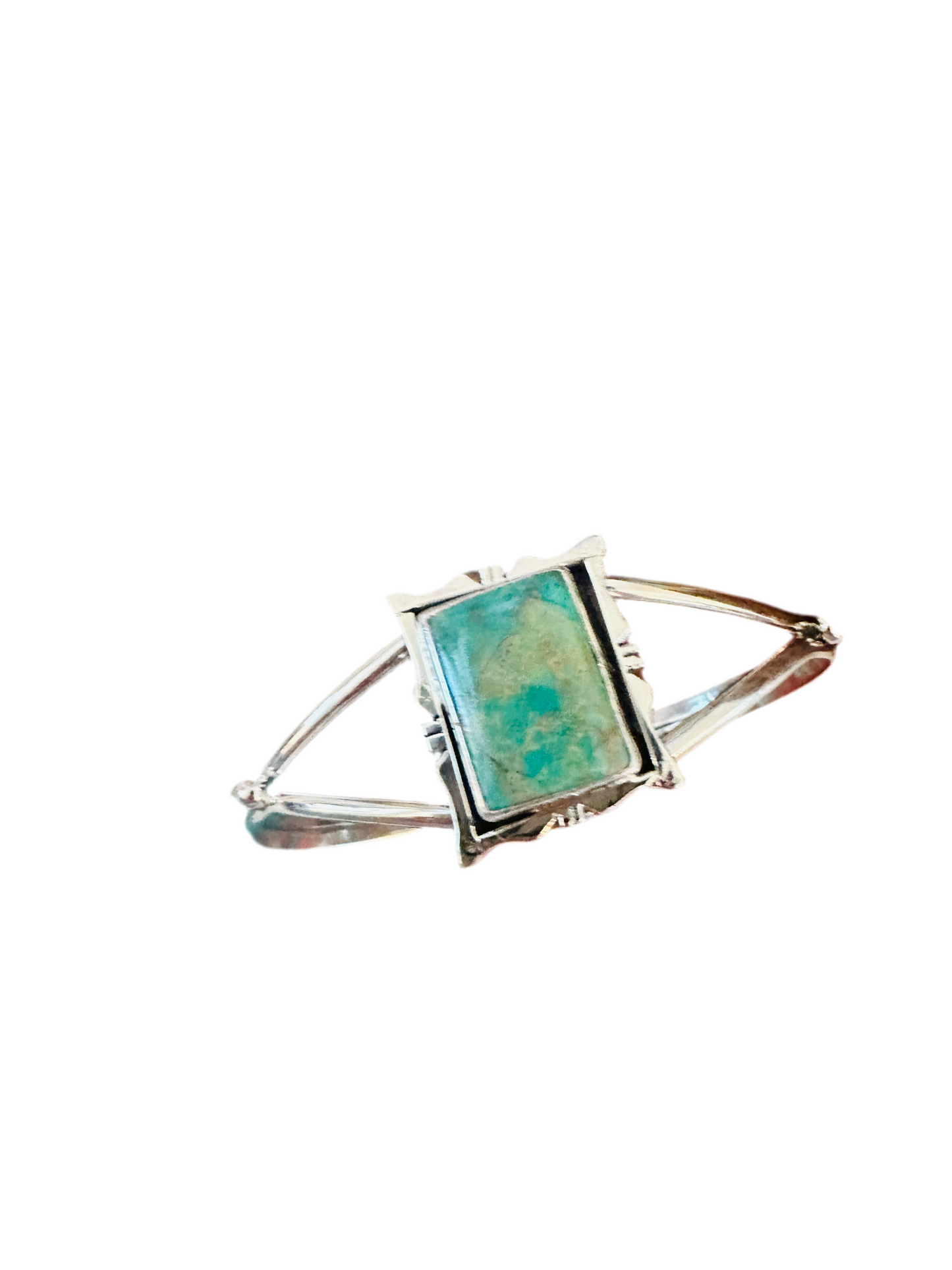 Handcrafted Sterling Silver & Turquoise Shadowbox Cuff Bracelet
