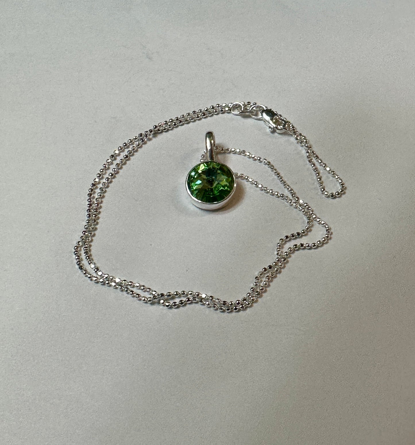 Green Crystal Pendant Necklace