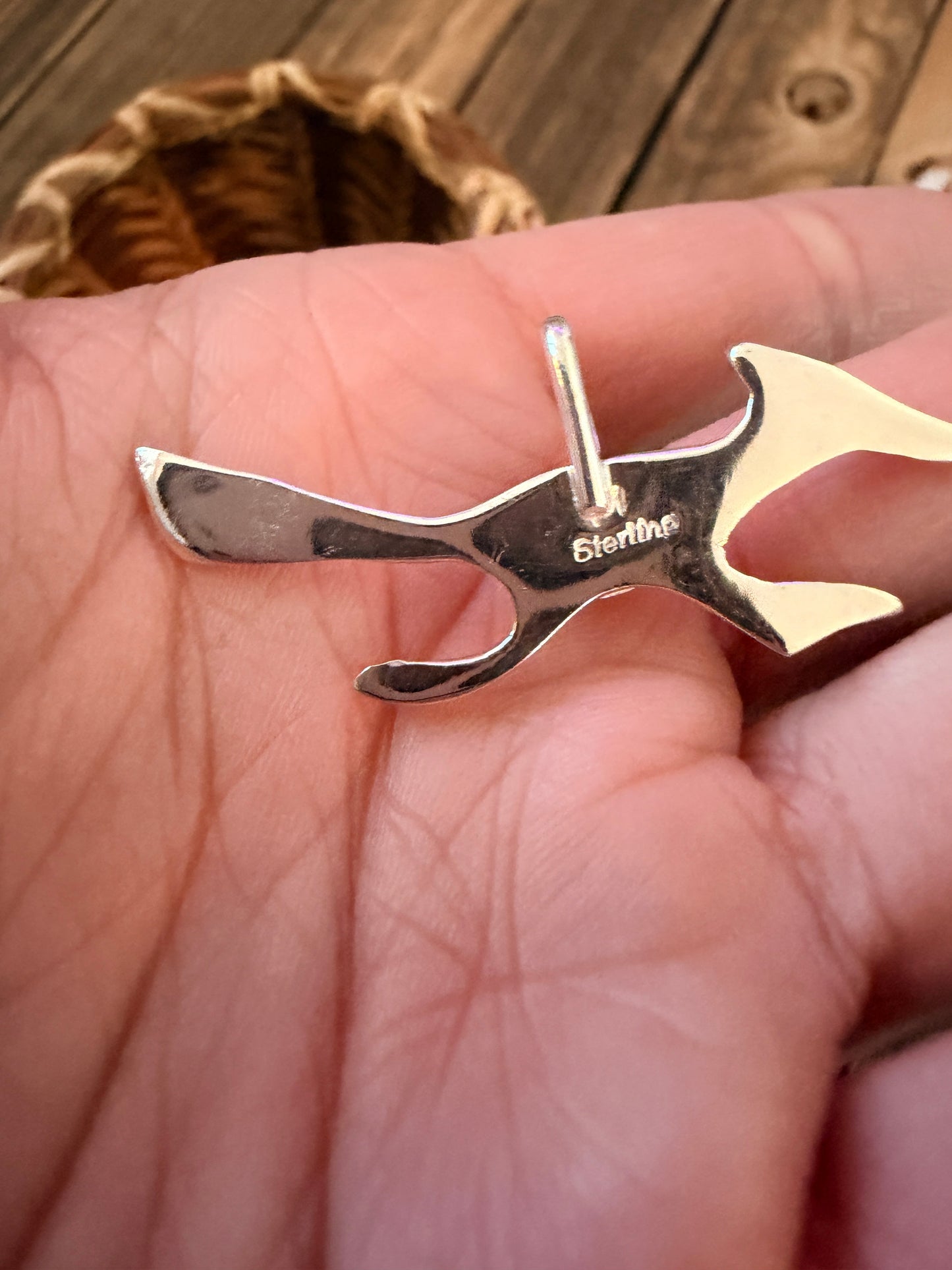 Handcrafted Sterling Silver & Turquoise Road Runner Pendant by Joseph Martinez