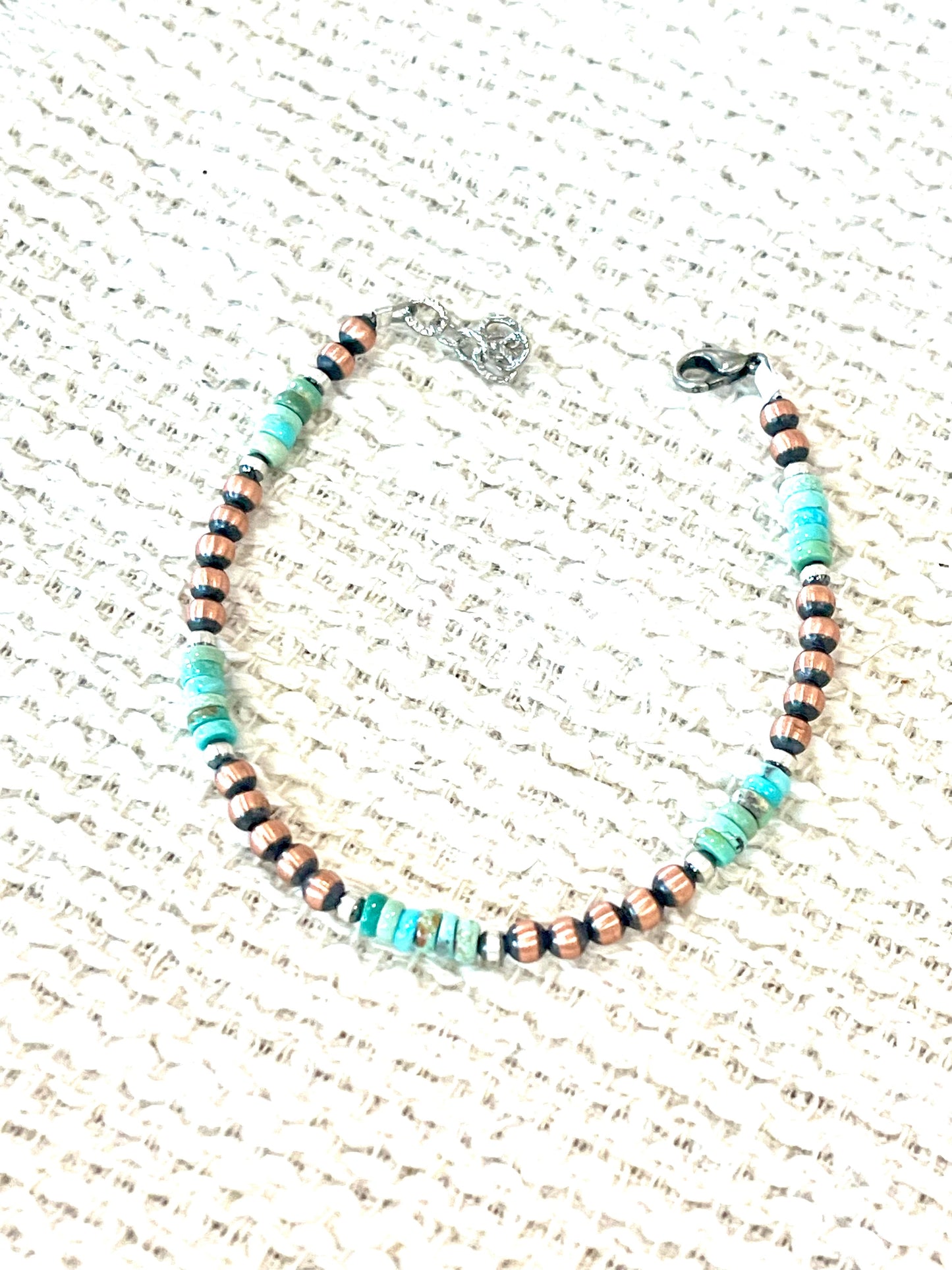 Handmade Copper & Turquoise Beaded Bracelet