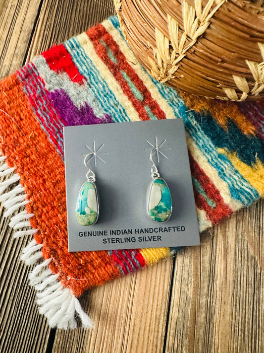 Handcrafted Turquoise & Sterling Silver Dangle Earrings