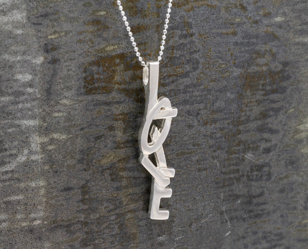 Love Pendant Sterling Silver Necklace