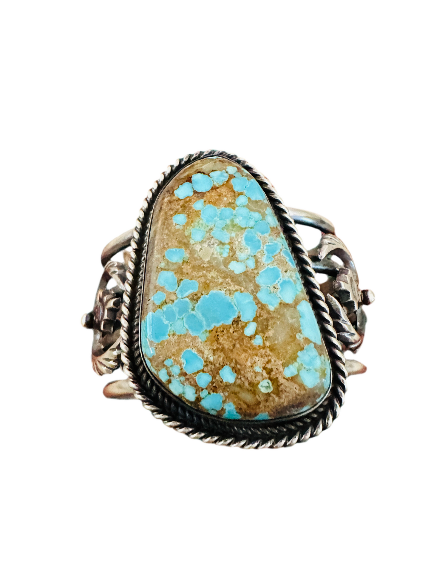 Handcrafted Sterling Silver & Number 8 Turquoise Cuff Bracelet by Chimney Butte