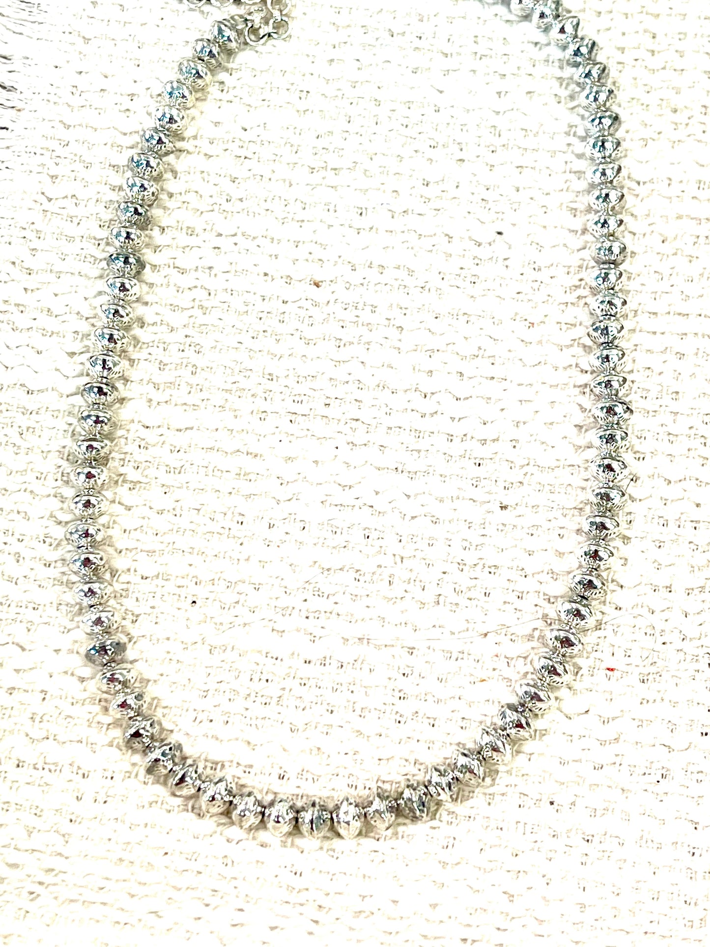 Handmade Sterling Silver 8 MM Beaded Necklace
