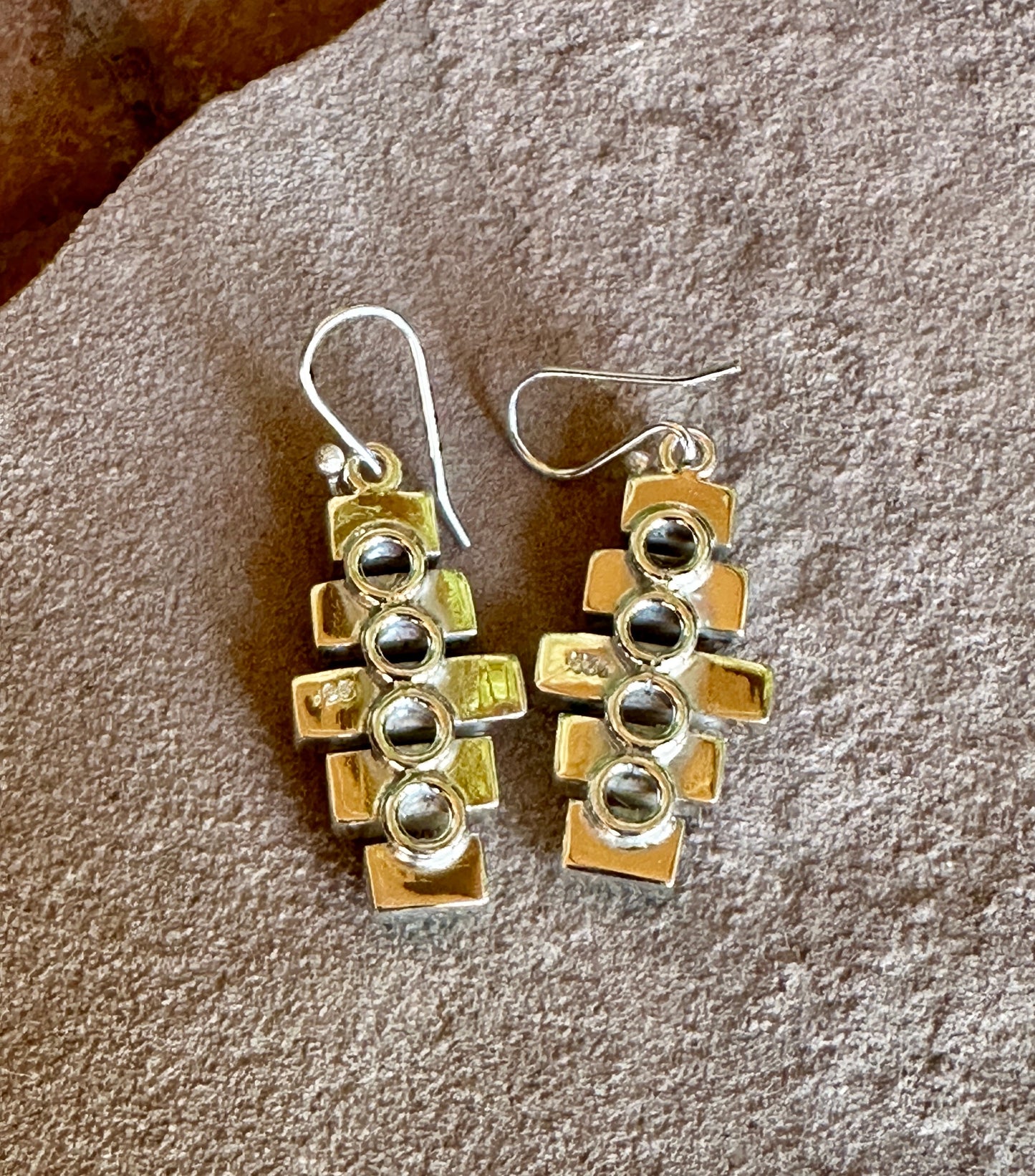 Multistone Stacked Bars Earrings