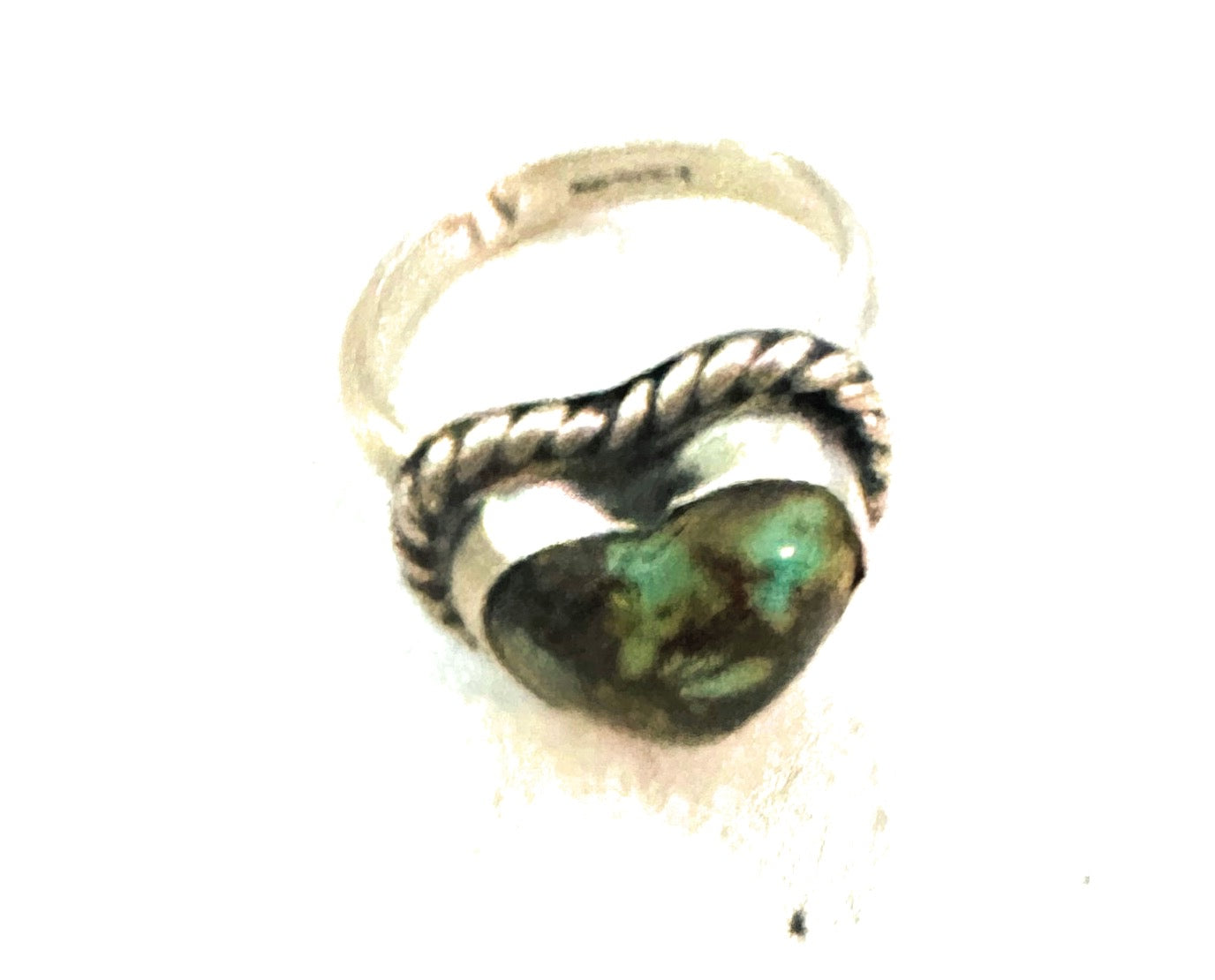 Handcrafted Sterling Silver & Turquoise Adjustable Heart Ring