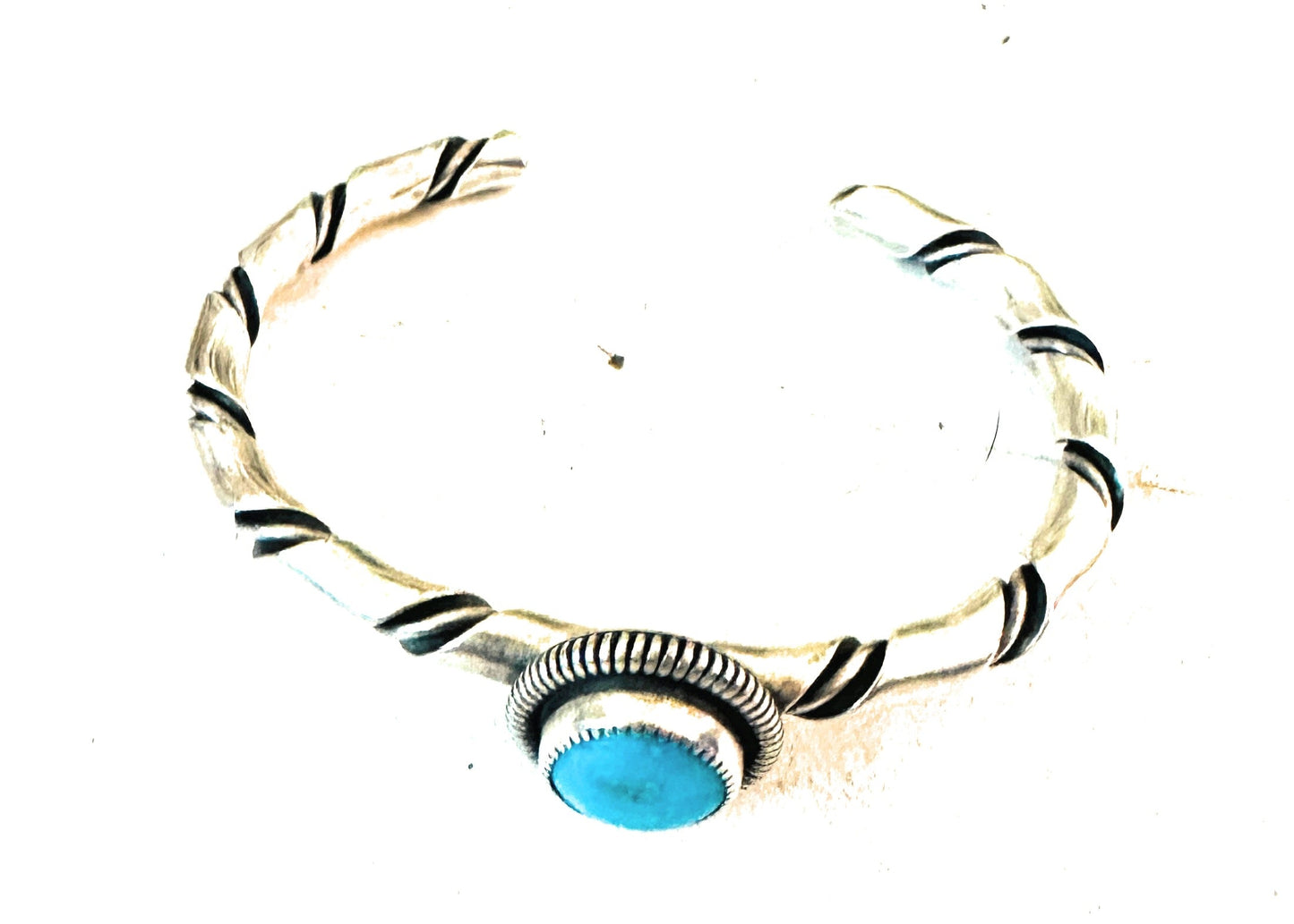 Handcrafted Sterling Silver & Kingman Turquoise Cuff Bracelet