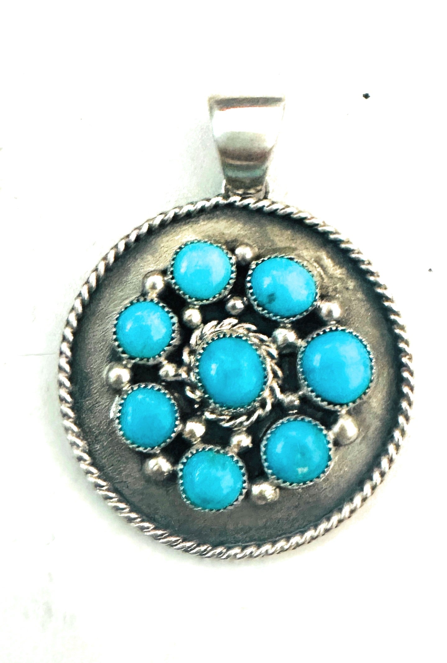 Handcrafted Sterling Silver & Sleeping Beauty Turquoise Cluster Pendant