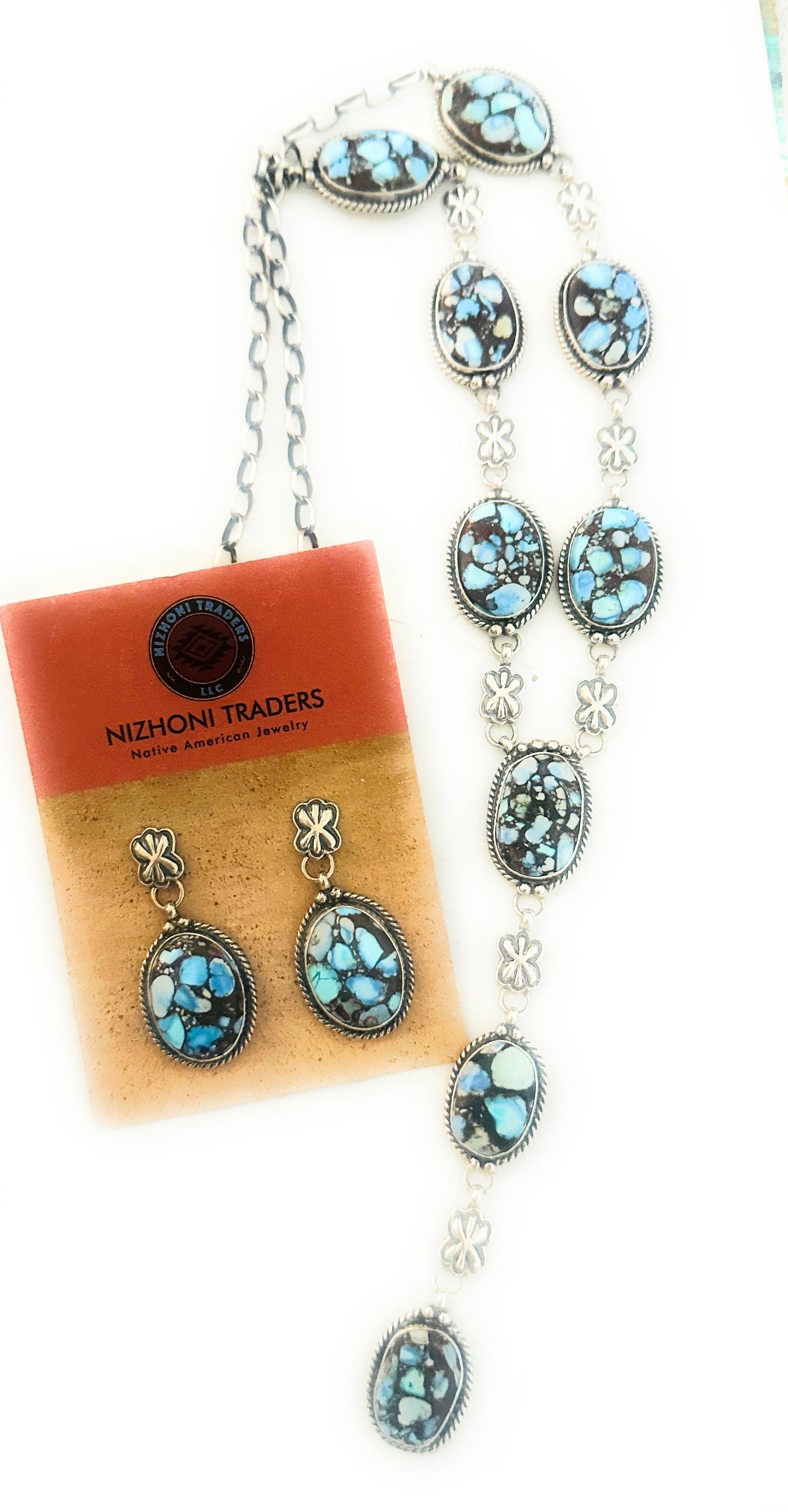 Handcrafted Golden Hills Turquoise & Sterling Silver Necklace Set