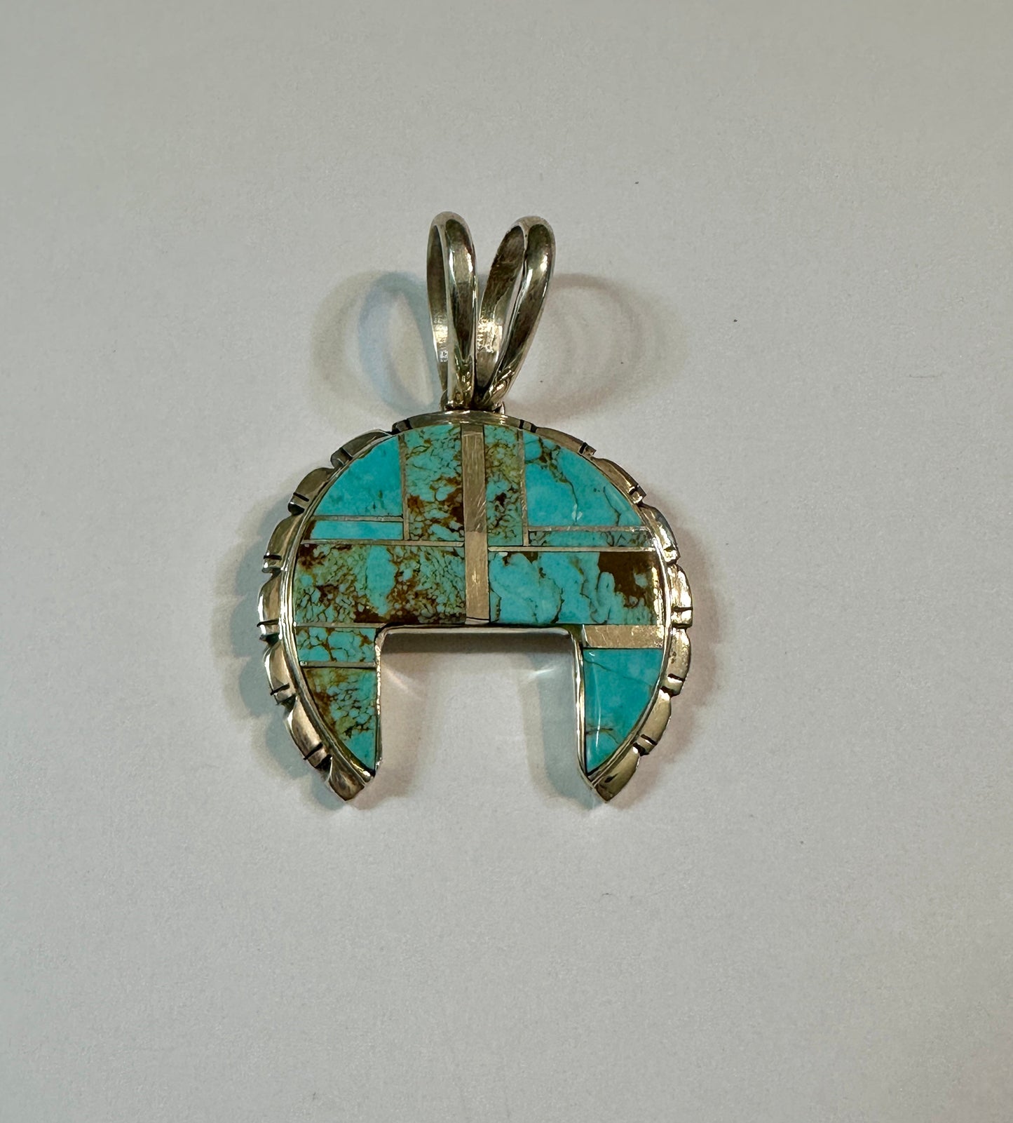 Handcrafted Turquoise 8 & Sterling Silver Naja Pendant
