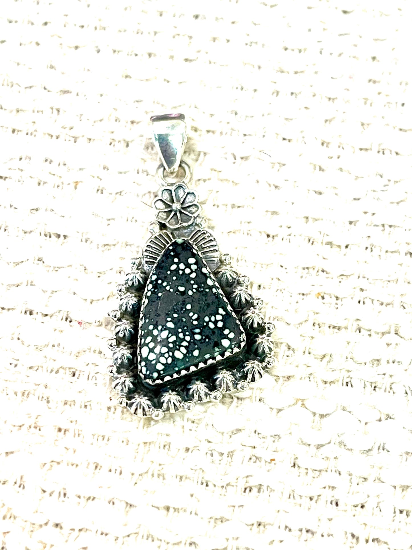Beautiful Handmade Sterling Silver & New Lander Turquoise Pendant