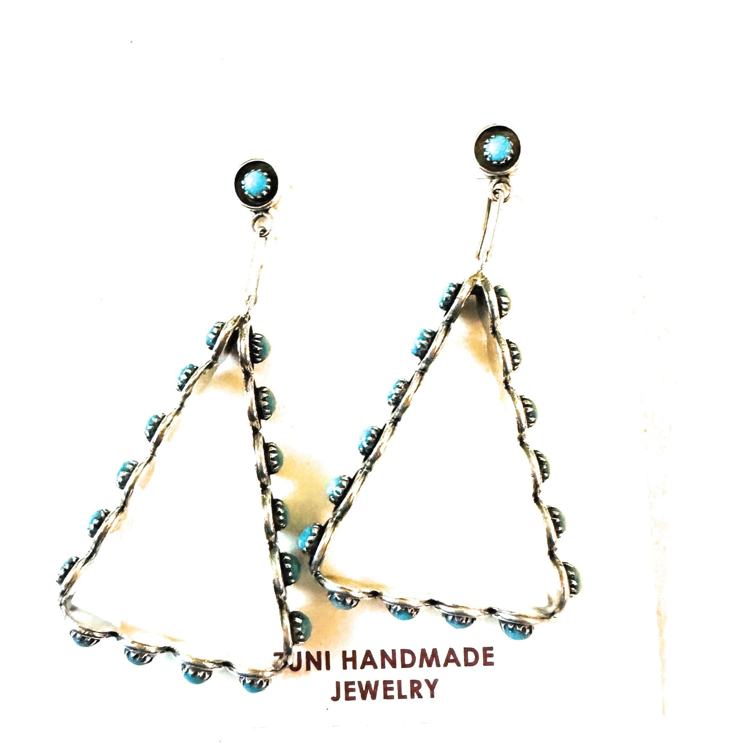 Handcrafted Turquoise & Sterling Silver Snake Eye Dangle Earrings