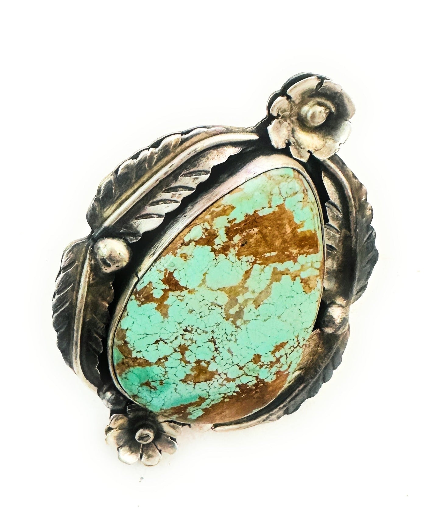 Handcrafted Royston Turquoise & Sterling Silver Ring Size 8.5
