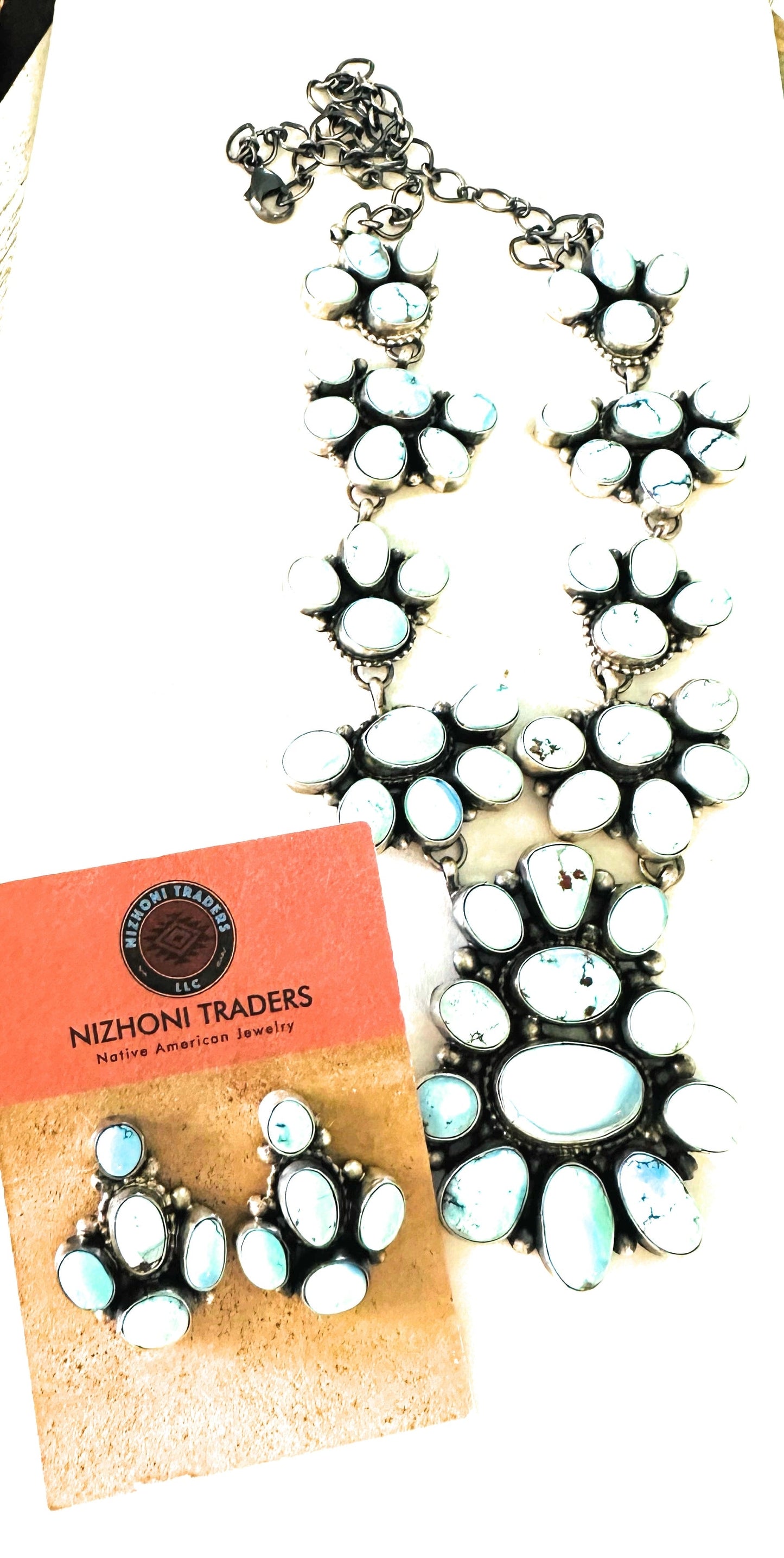 Handcrafted Golden Hills Turquoise & Sterling Silver Necklace Set by Sheila Becenti