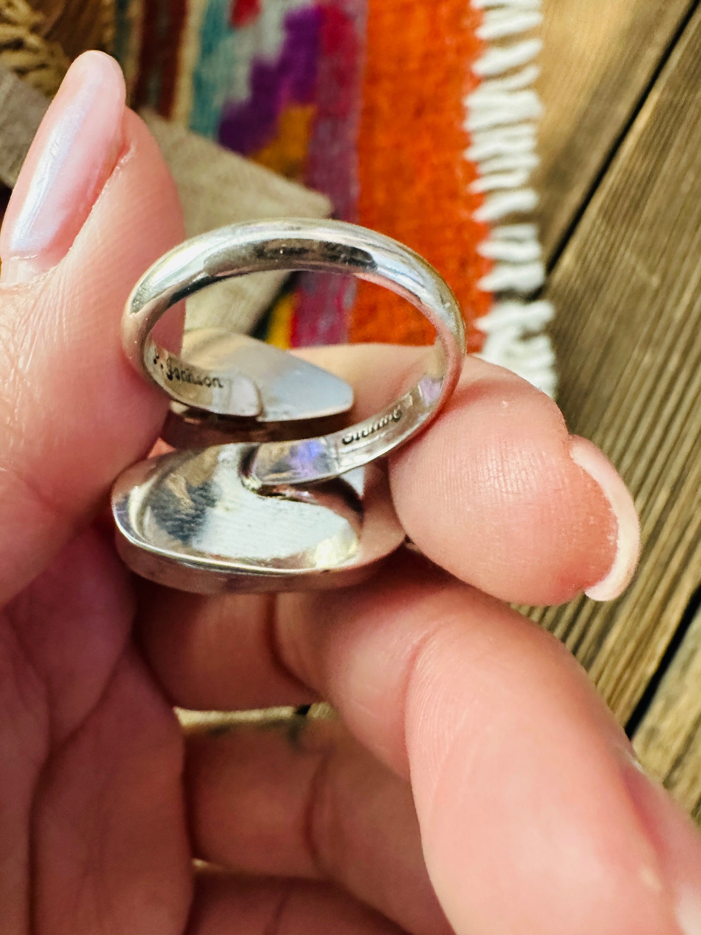 Handcrafted Purple Spiny Oyster & Sterling Silver Adjustable Ring