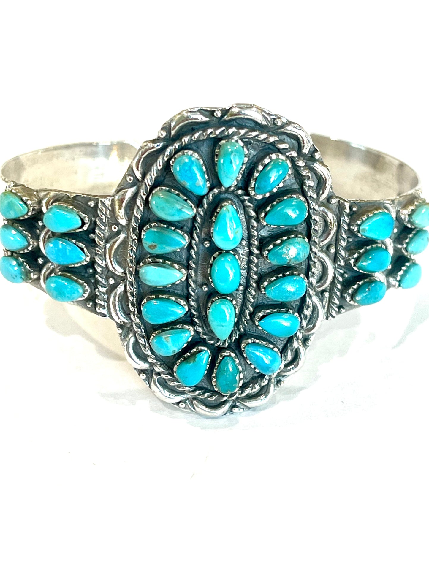 Handmade Sterling Silver & Turquoise Adjustable Cuff Bracelet