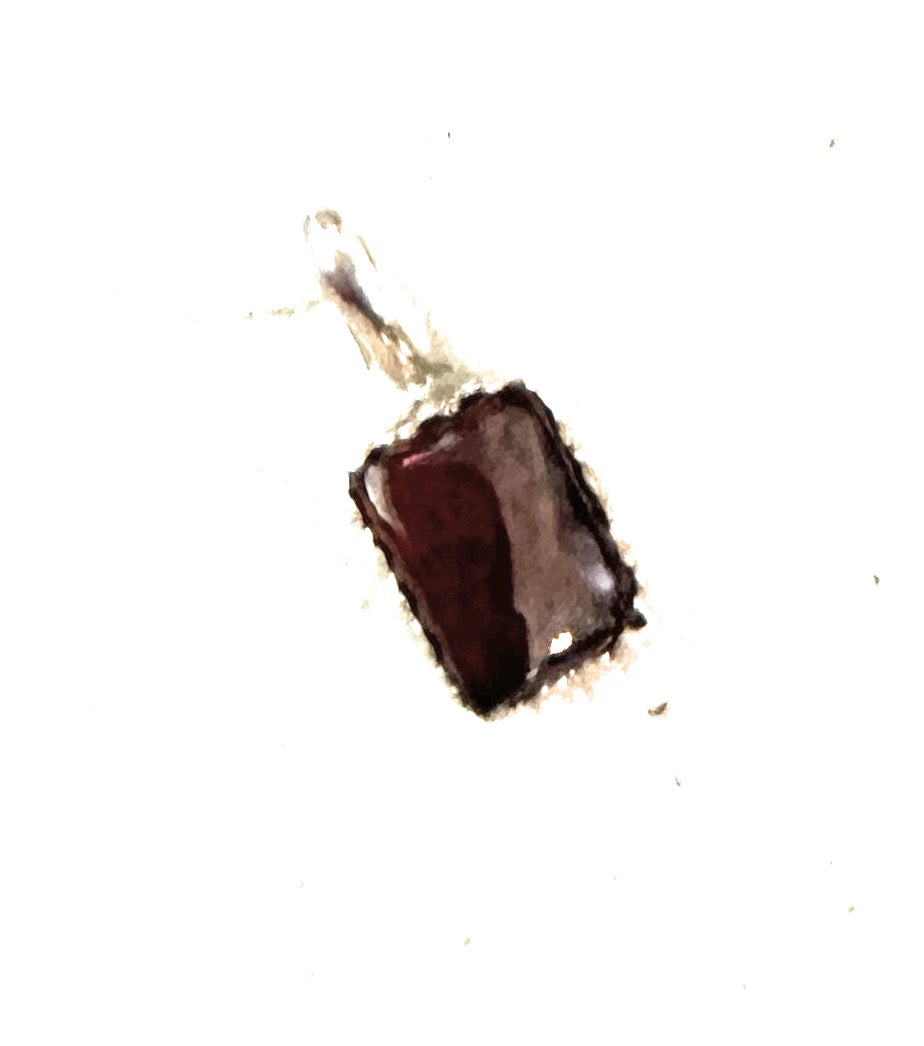 Handcrafted Sterling Silver & Garnet Mini Pendant