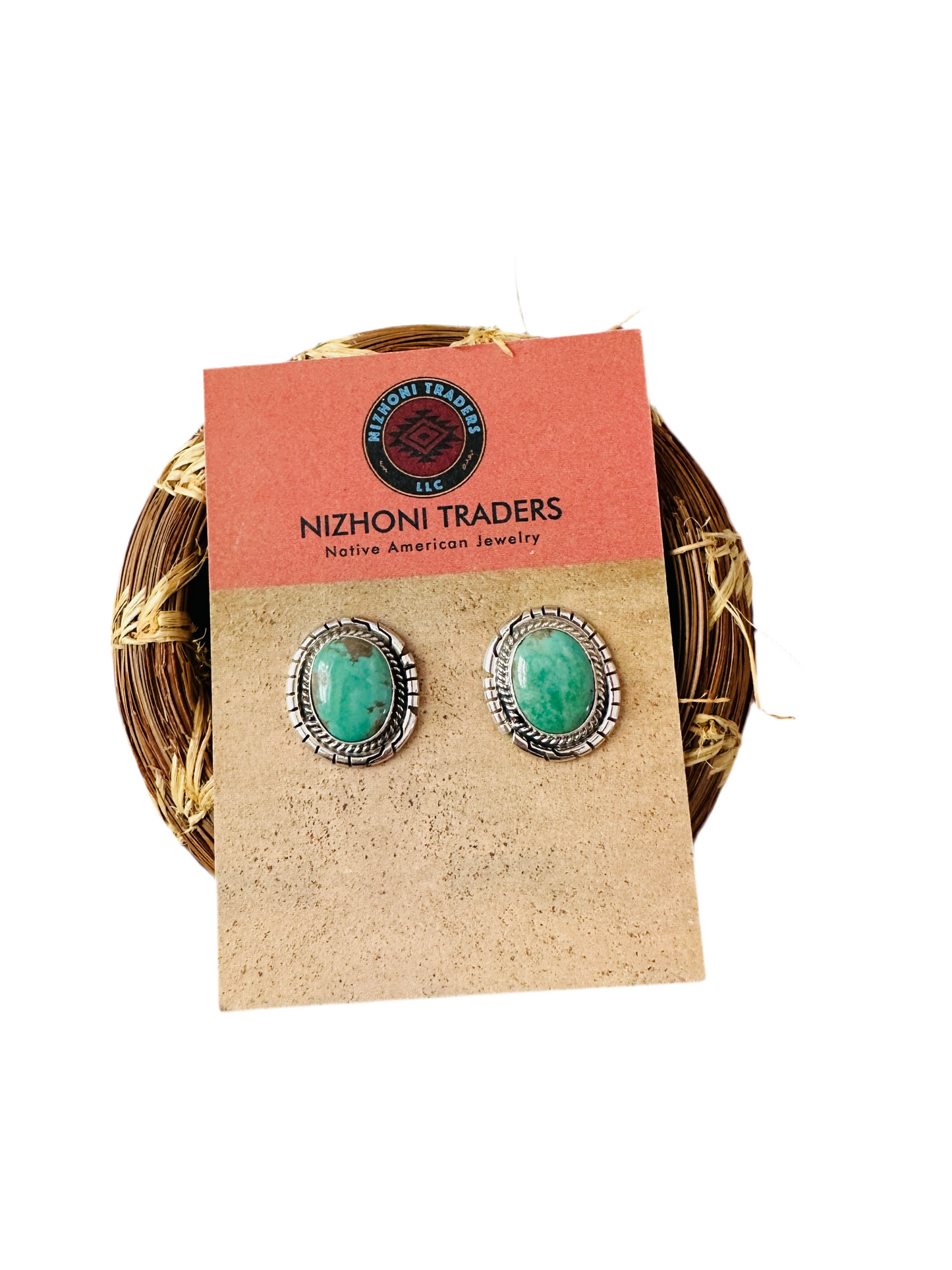 Handcrafted Turquoise & Sterling Silver Post Earrings