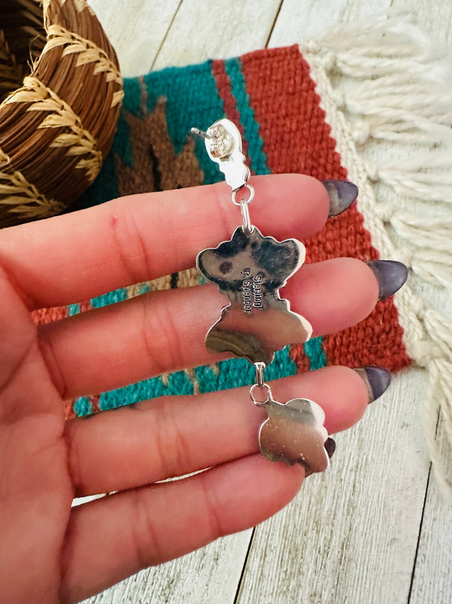 Handcrafted Pink Dream Mojave & Sterling Silver Dangle Earrings