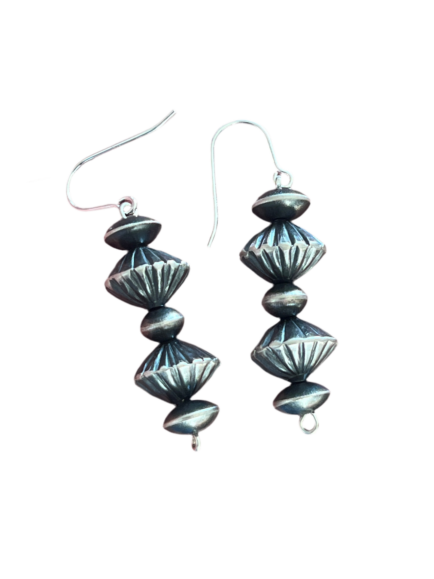 Handcrafted Sterling Silver Handmade Beaded Drop Earrings