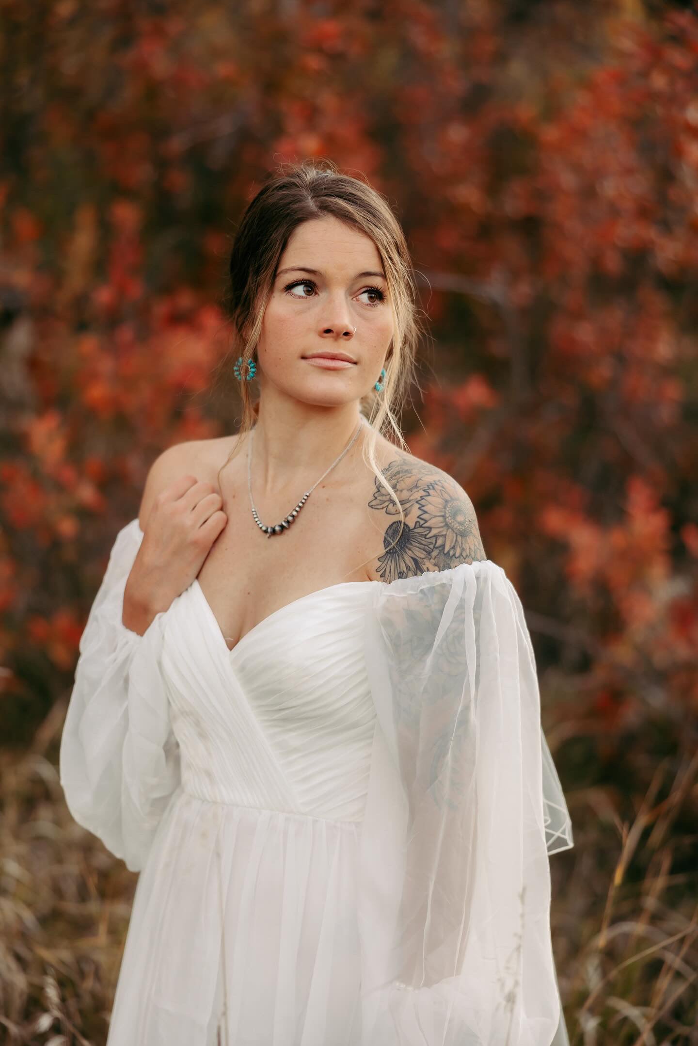 The Jenny– Custom Off-the-Shoulder Western Wedding Dress