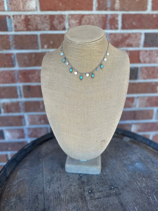 Genuine Turquoise Choker Necklace